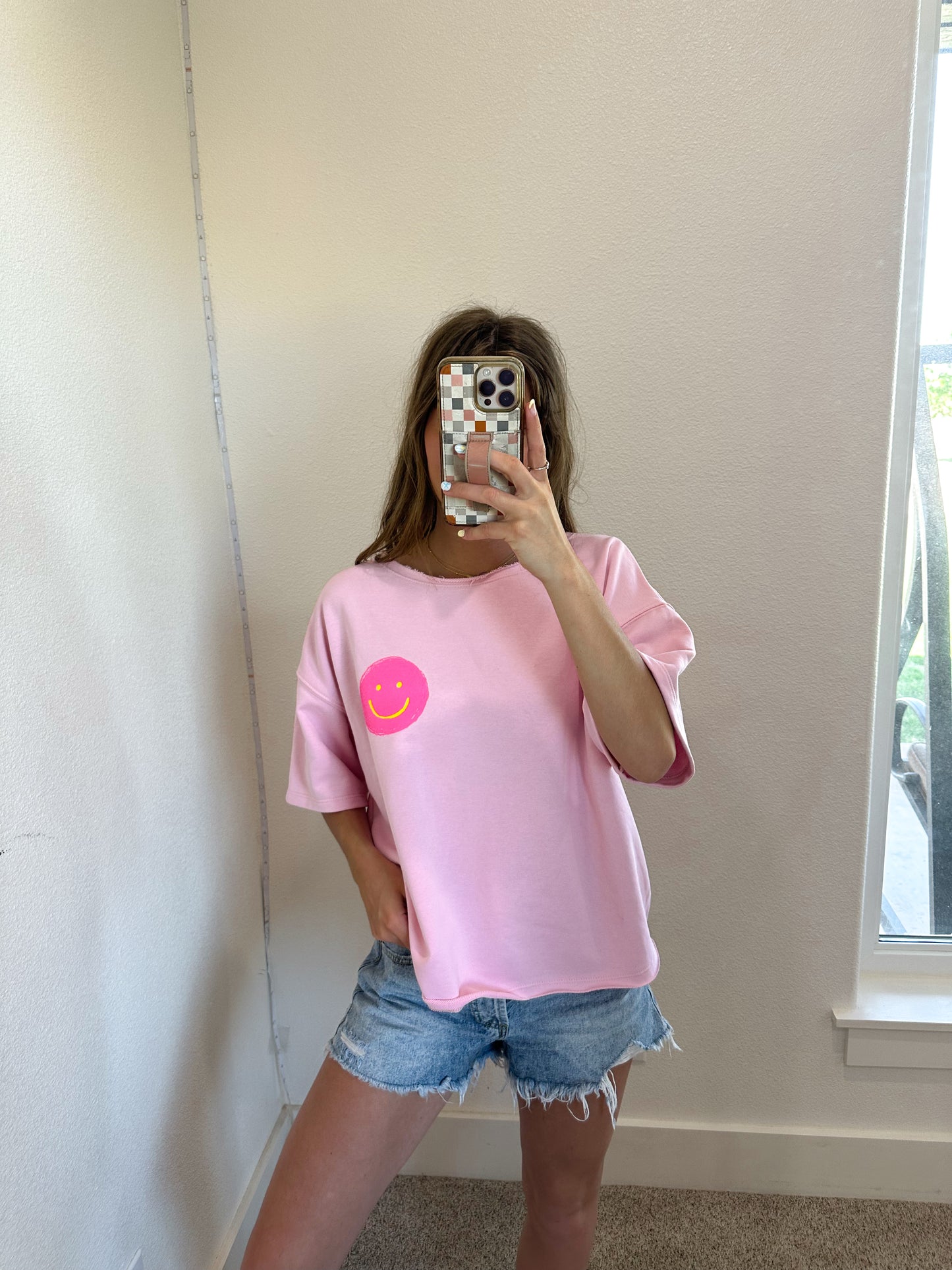 Pink Smiley Tee