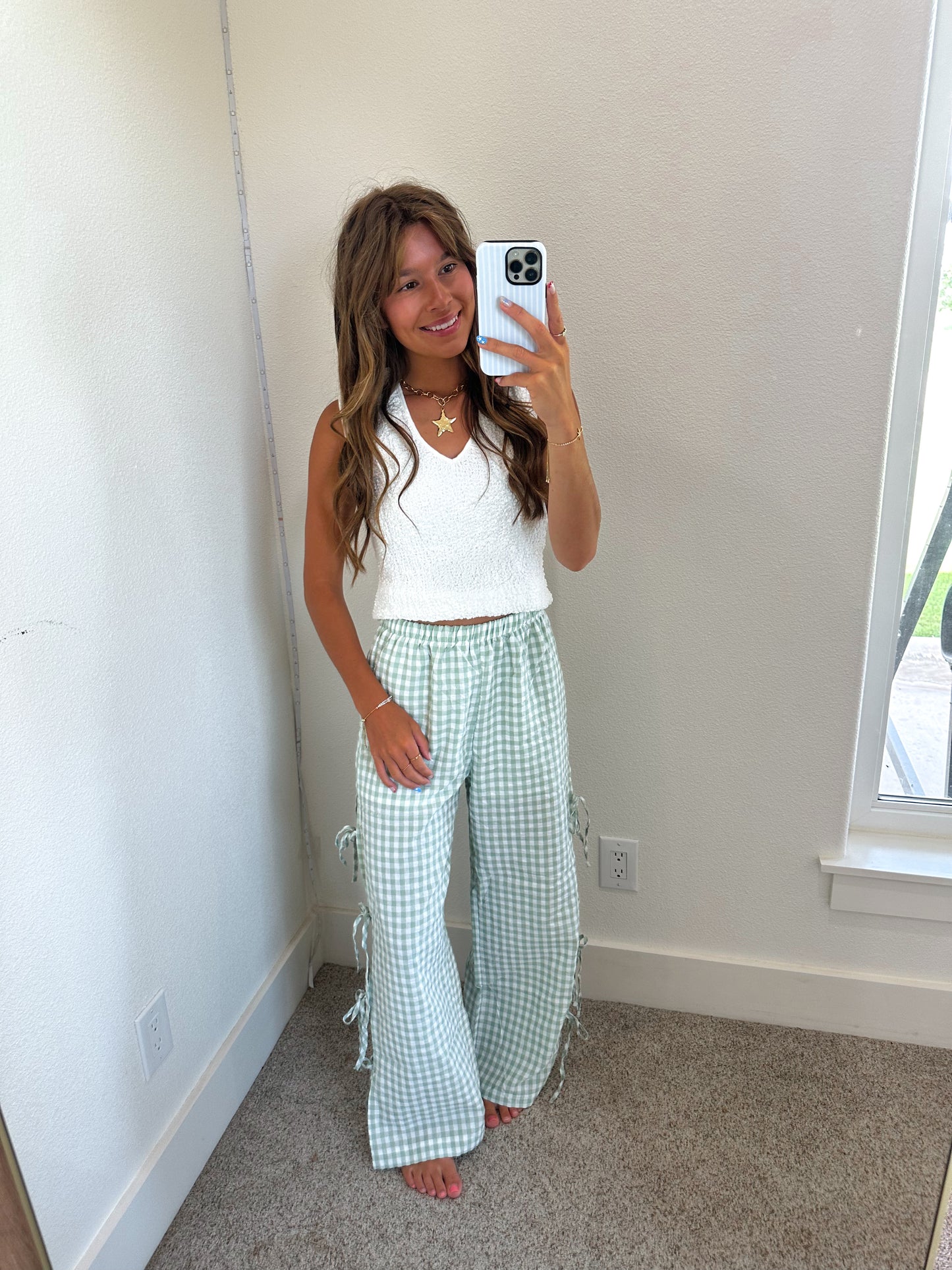 Green Checker Pants
