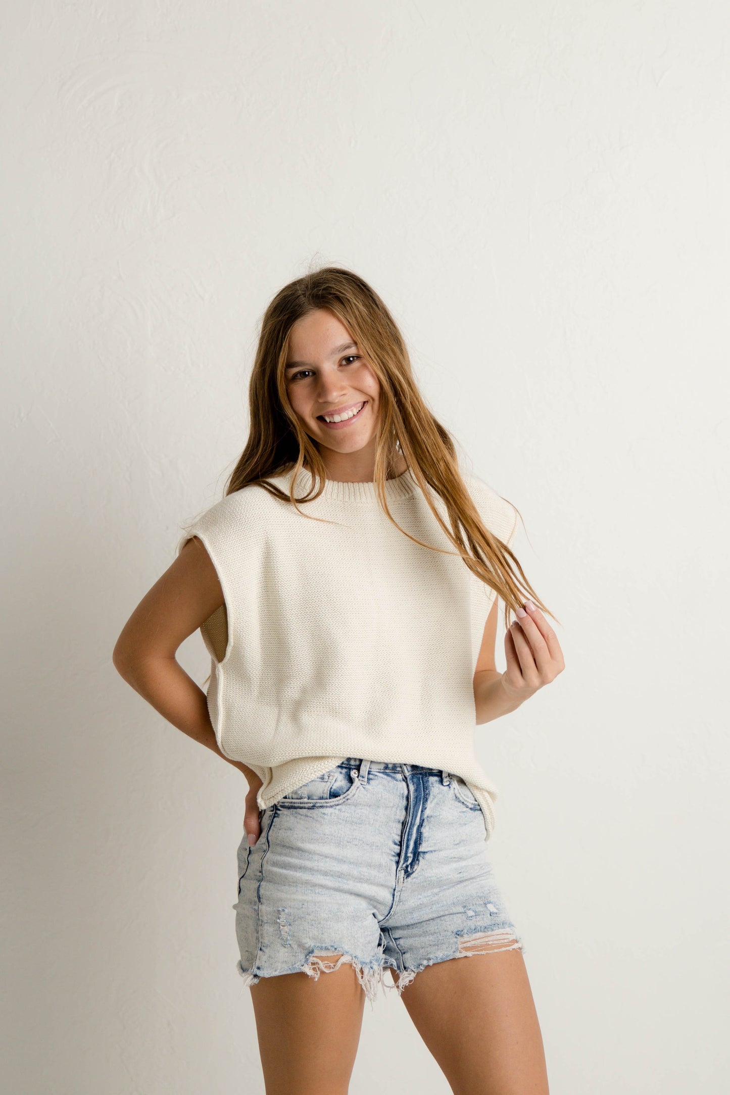 Cream Knit Top