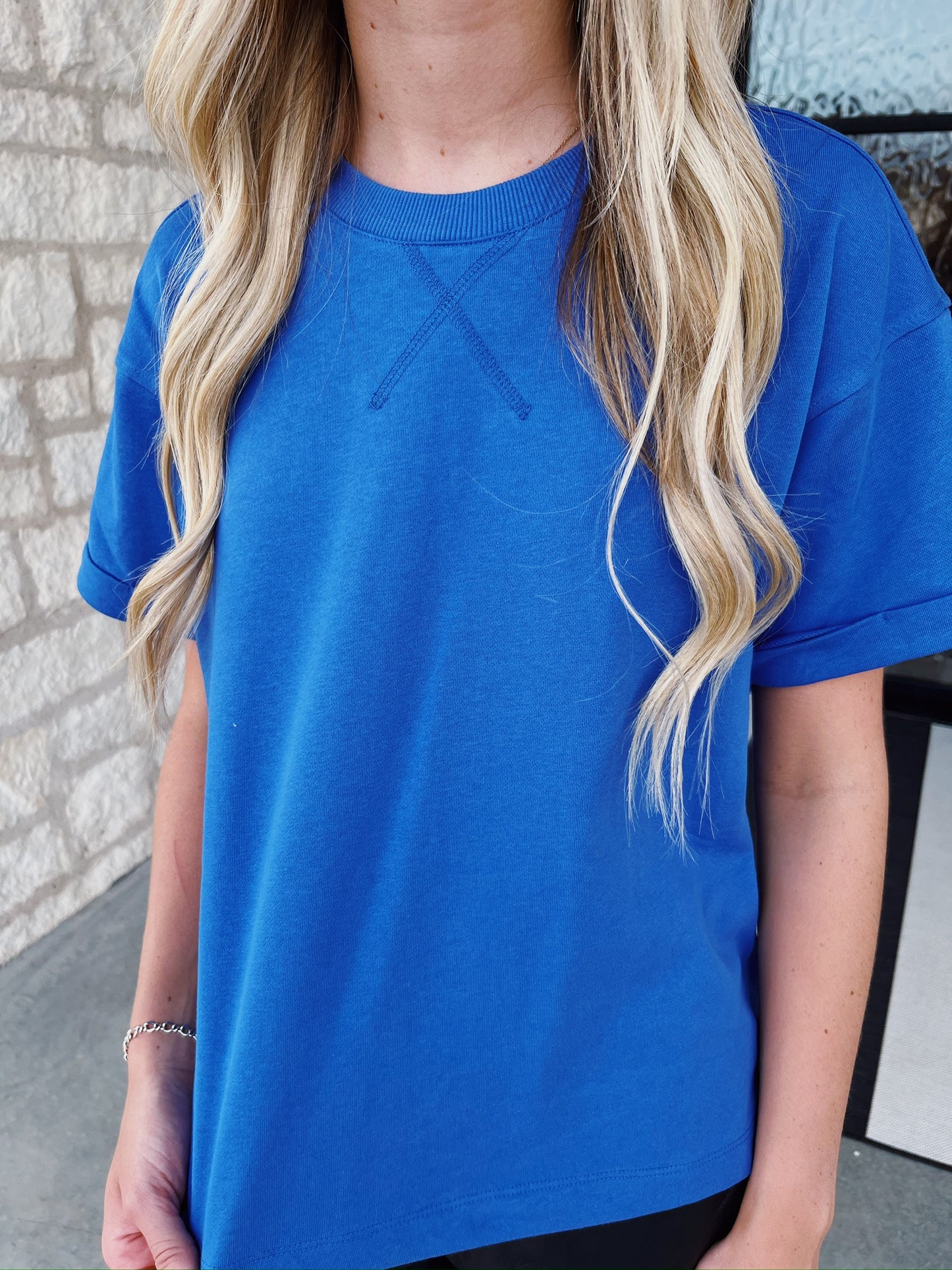 French Terry Top In Royal