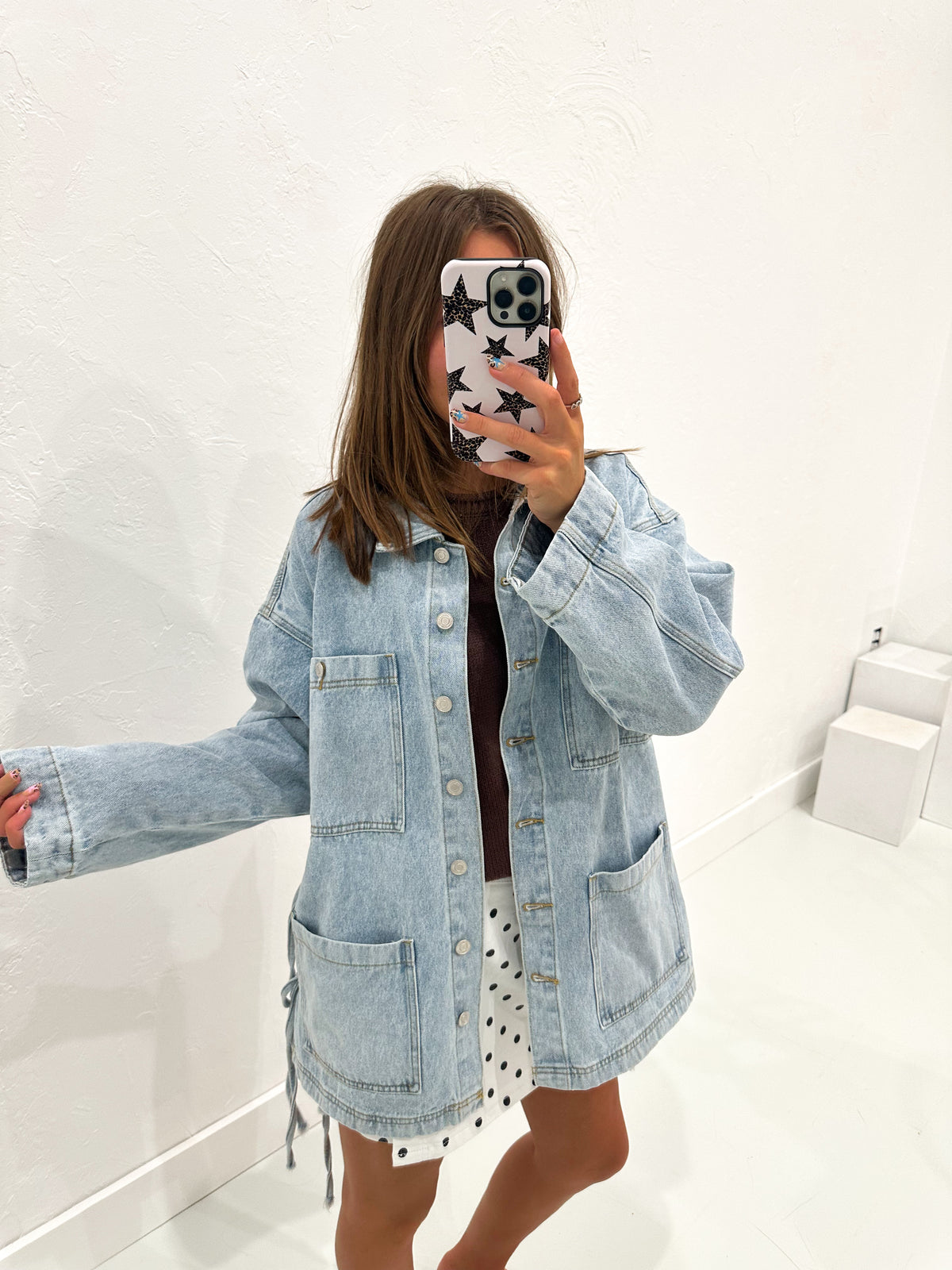 Oversized Boho Denim Jacket (100% COTTON)