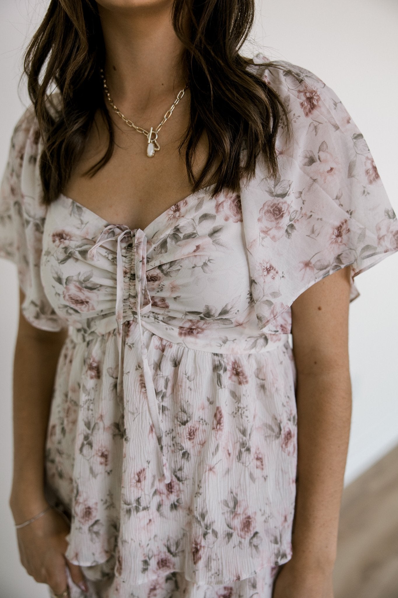 Cream Multi Ruffle Dress