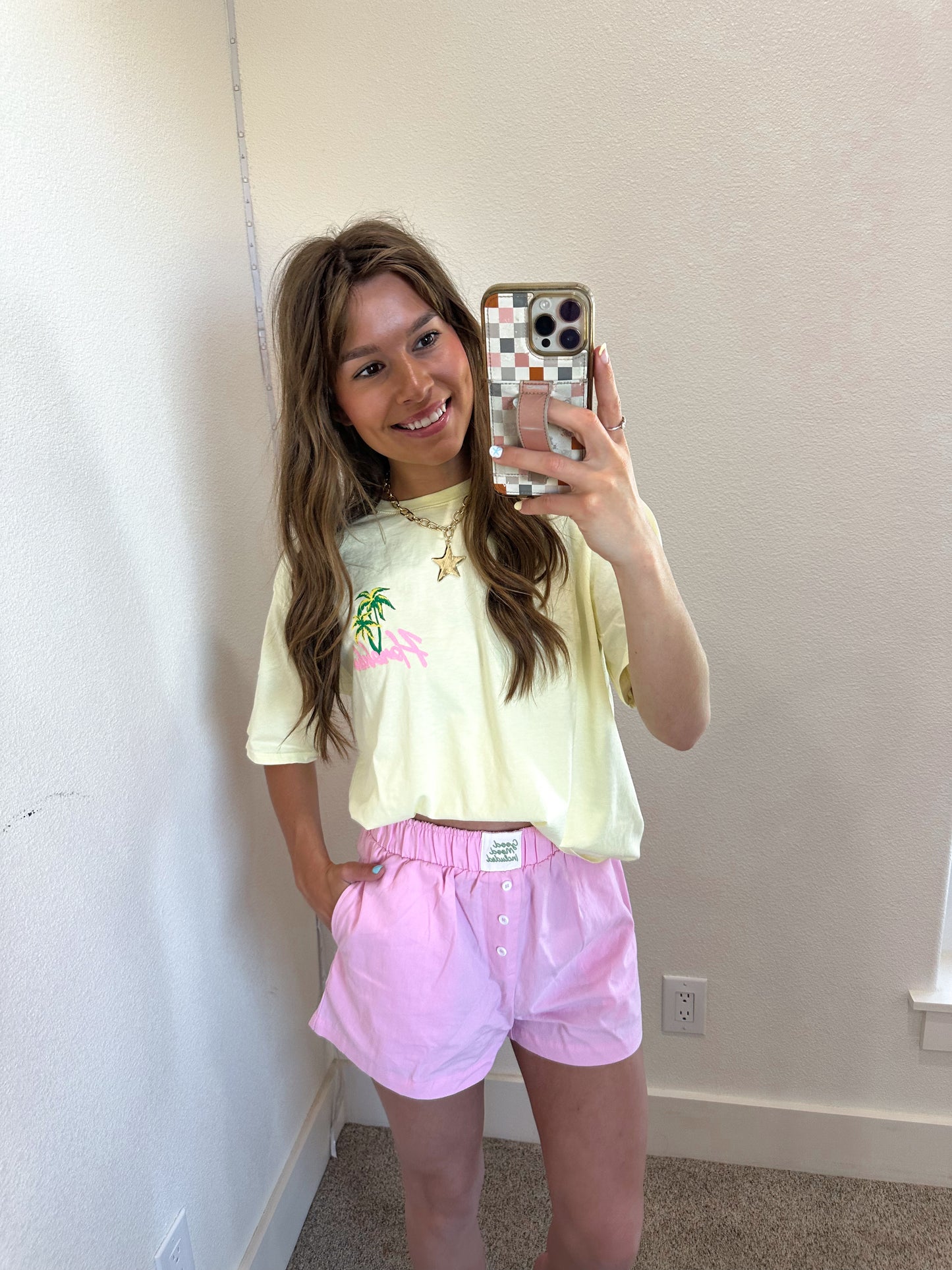 Yellow Hawaii Graphic Tee (100% COTTON)