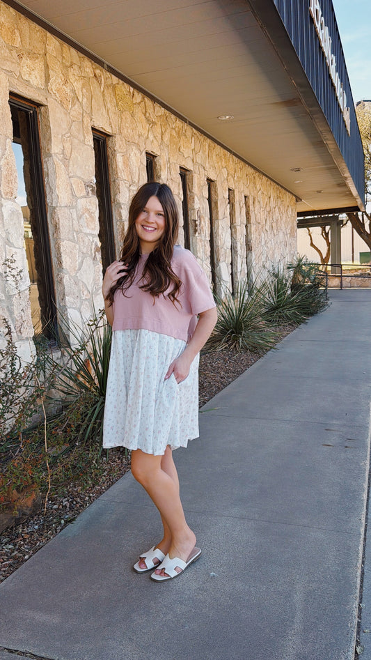 Mauve/Floral Mini Dress