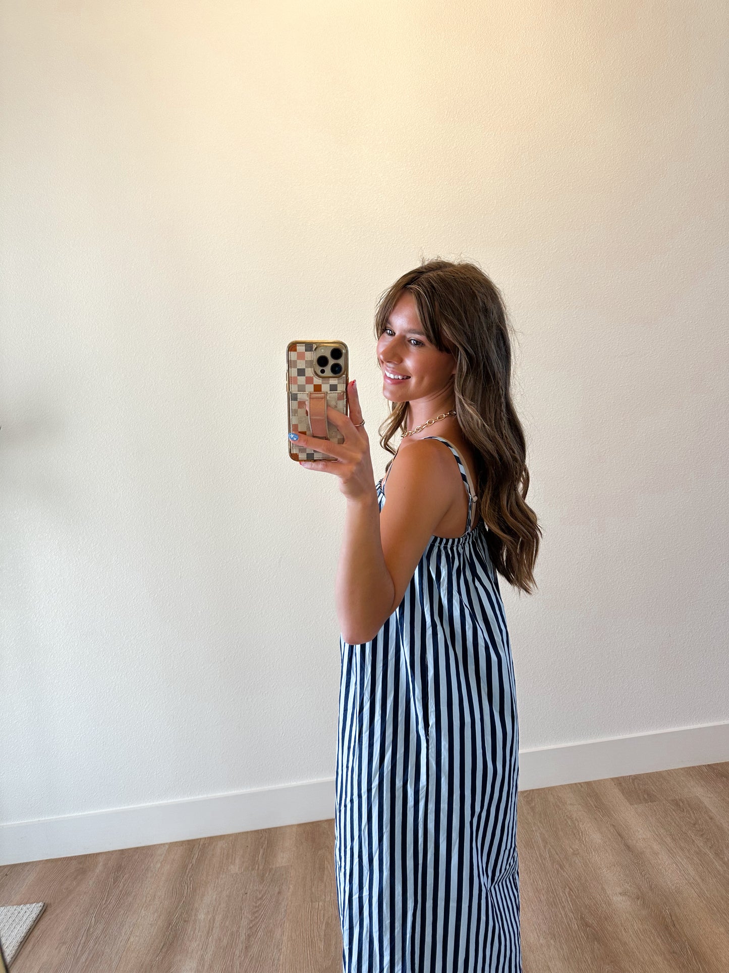 Blue and Navy Midi Dress (100% COTTON)