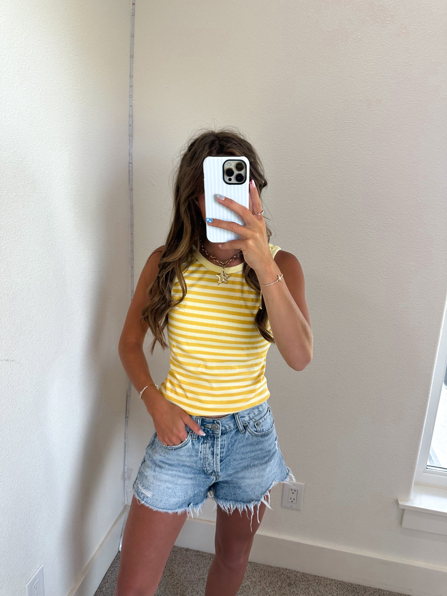 Yellow two-tone Stripe Tank