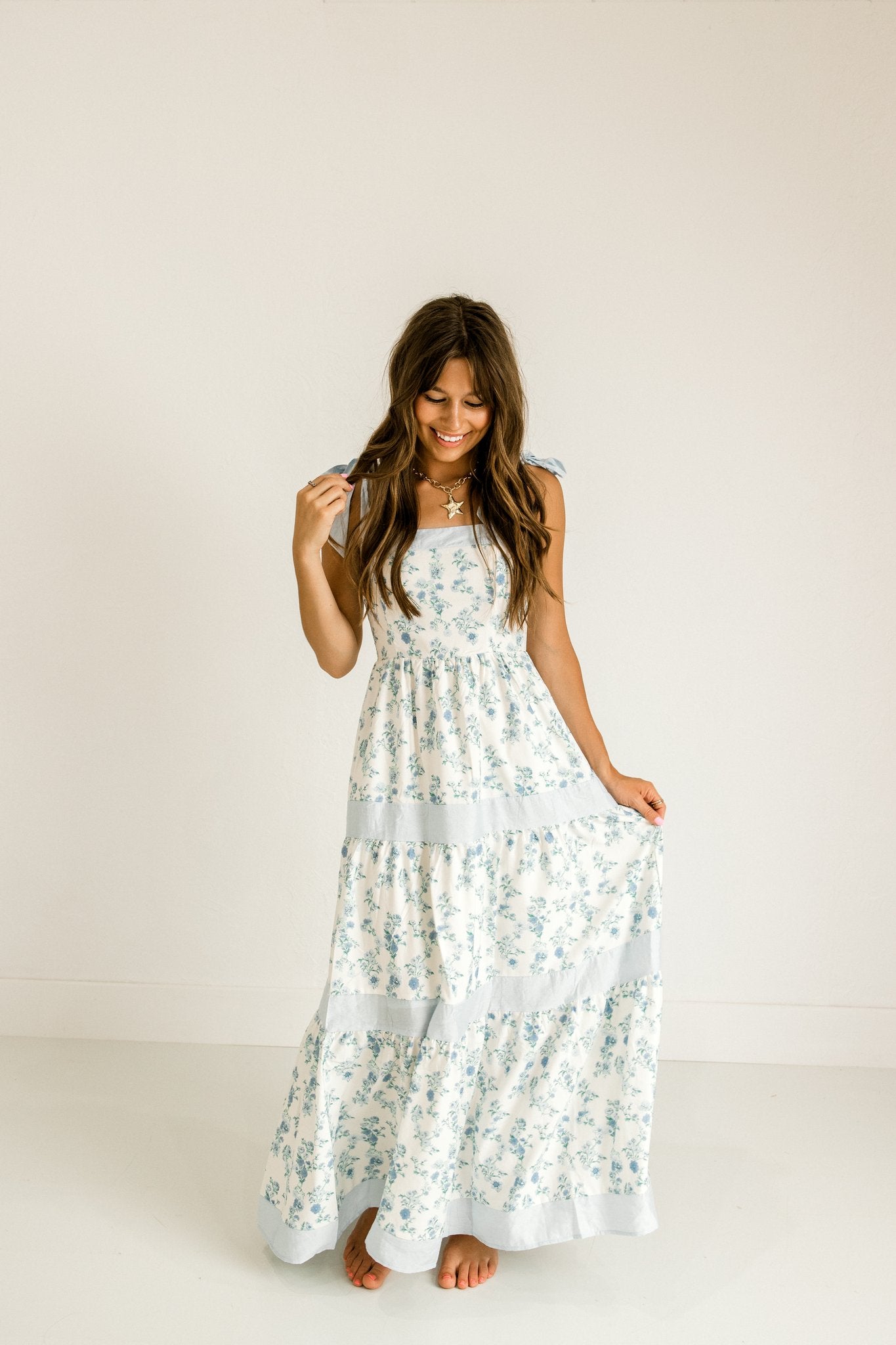 Blue Floral Maxi Dress