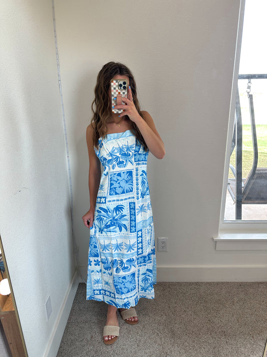 Tropical Print Maxi Dress