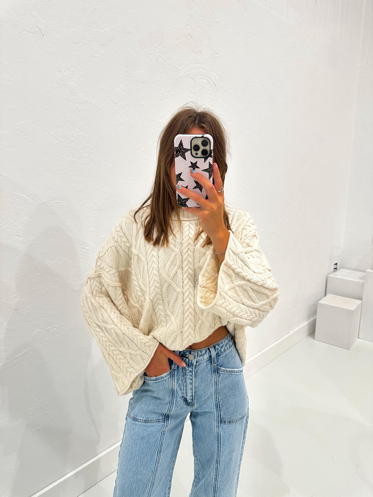Cream Cable Knit Sweater