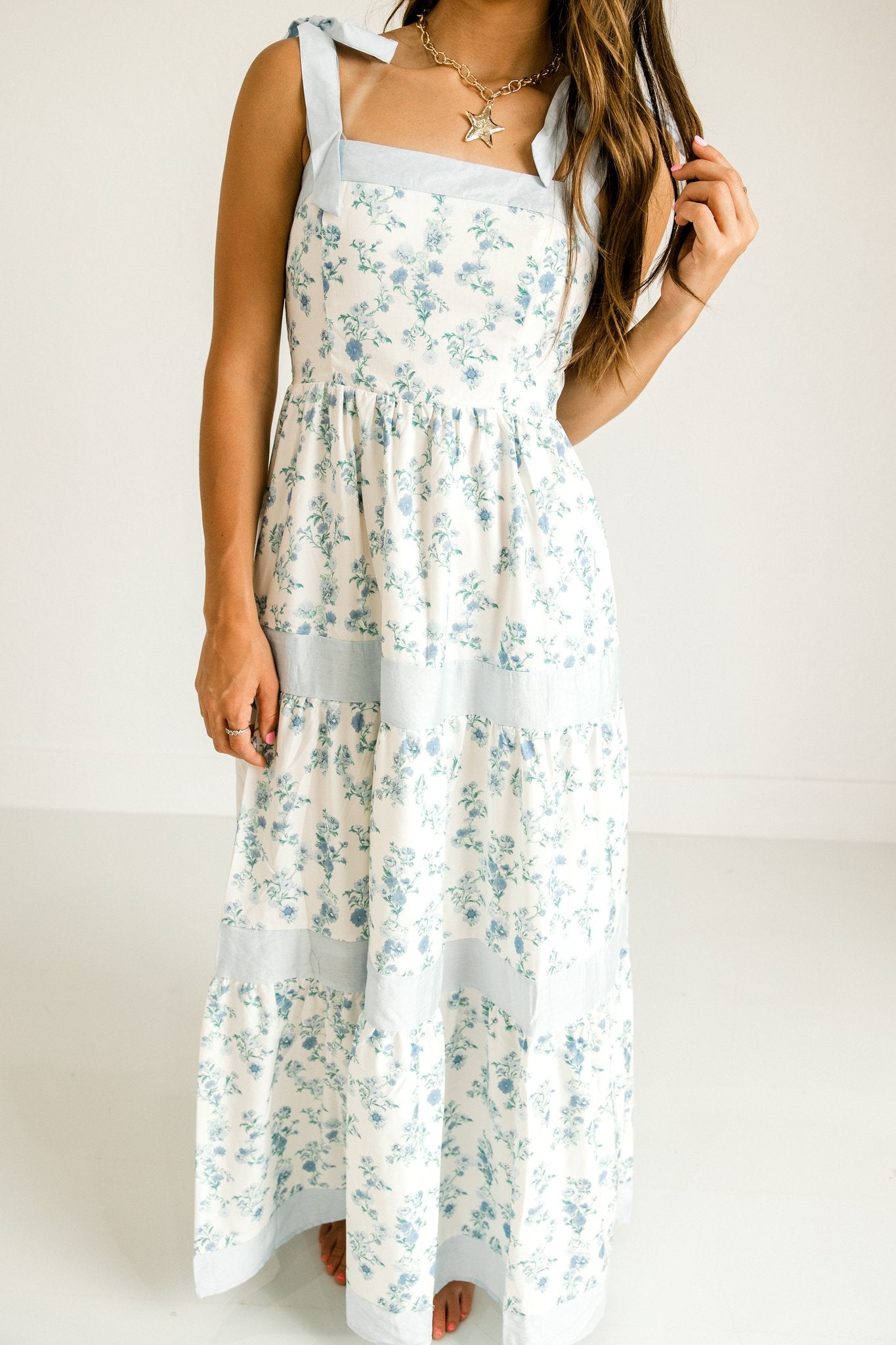 Blue Floral Maxi Dress