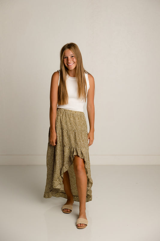 Olive High Low Skirt