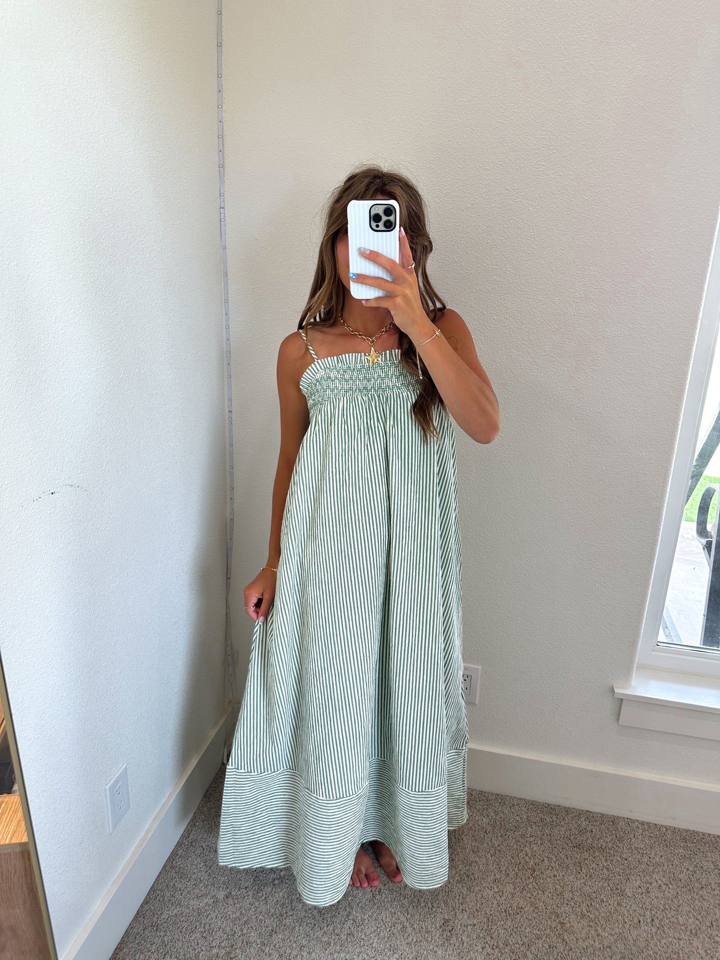 Green Stripe Maxi Dress