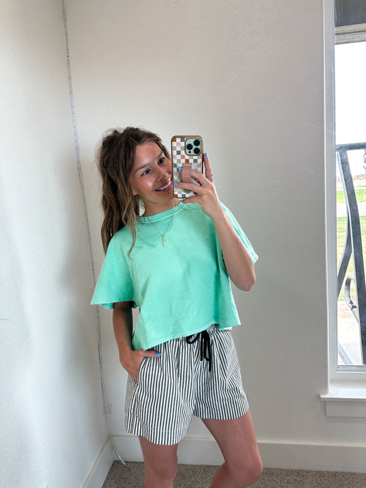 Mint Relaxed Tee (100% COTTON)