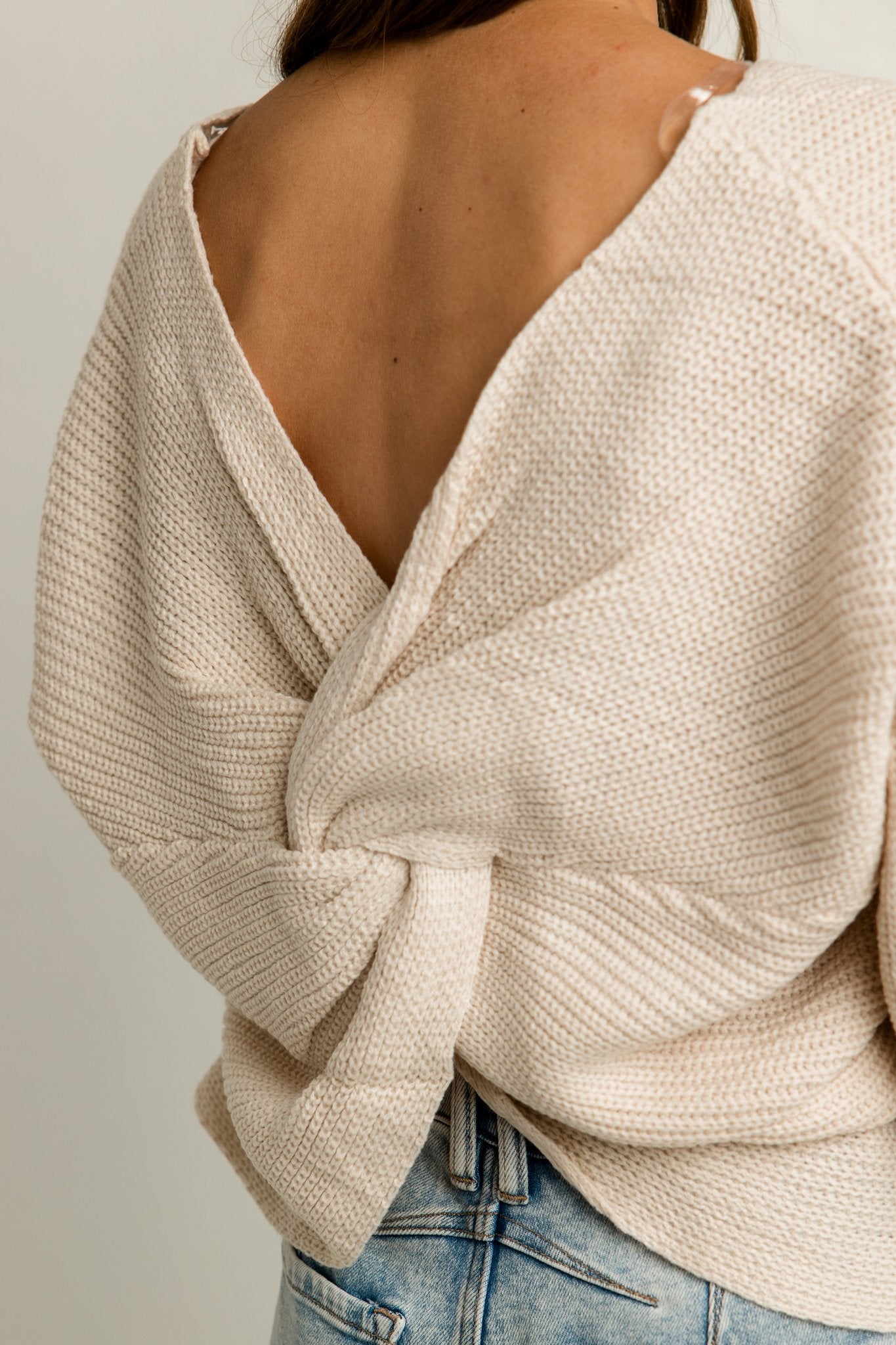 Twist Back Knit Sweater