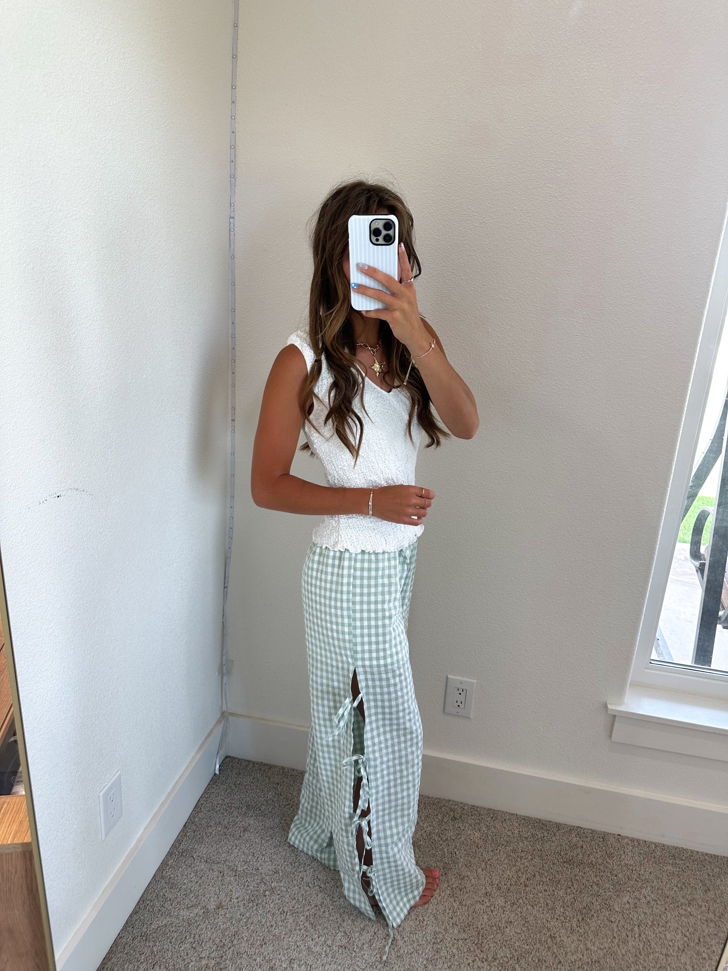 Green Checker Pants
