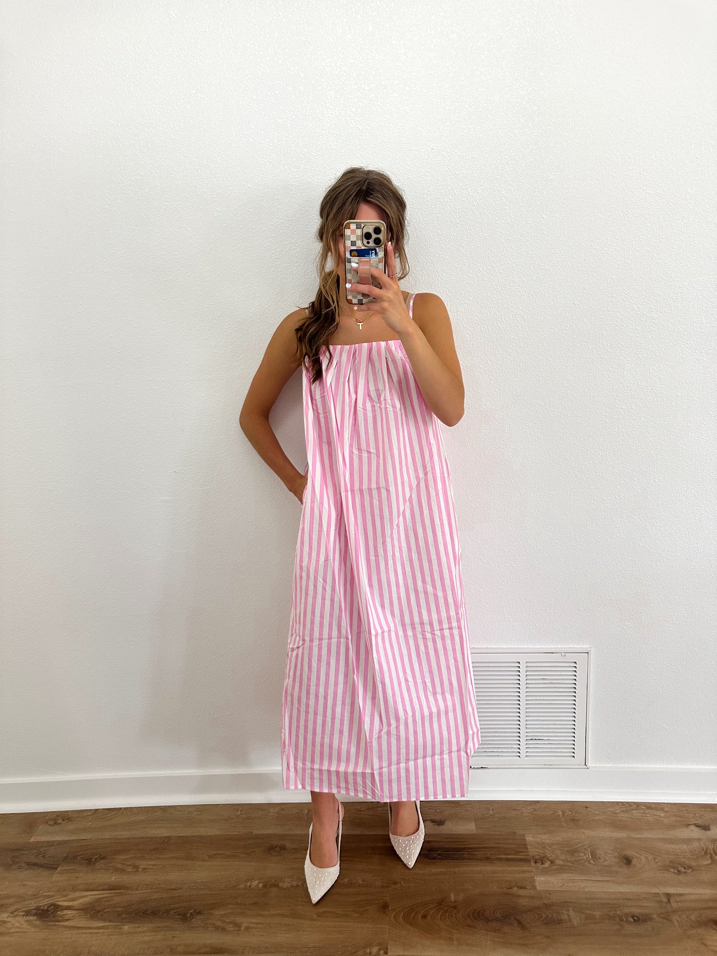 Pink Stripe Dress (100% COTTON)