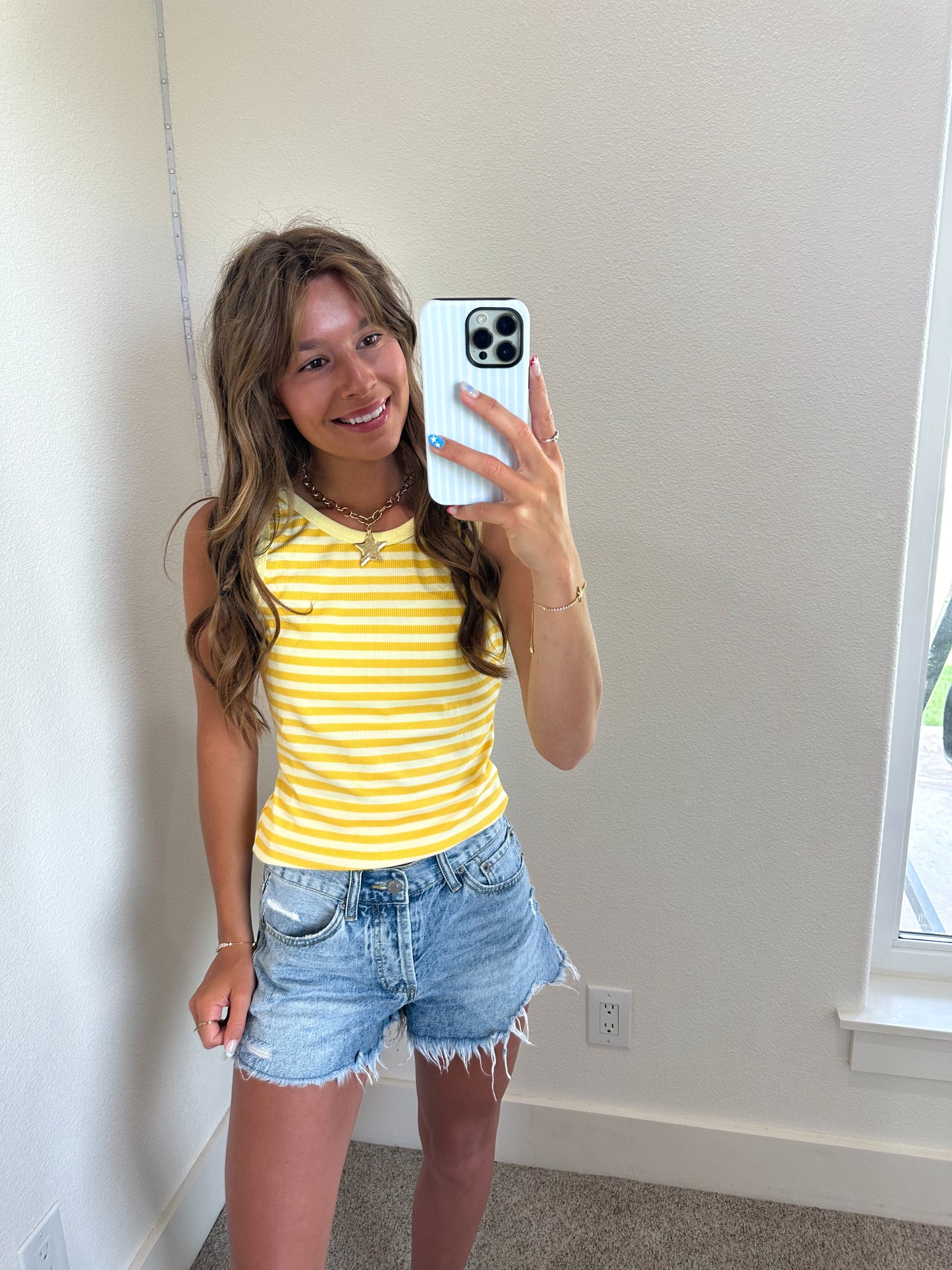 Yellow two-tone Stripe Tank