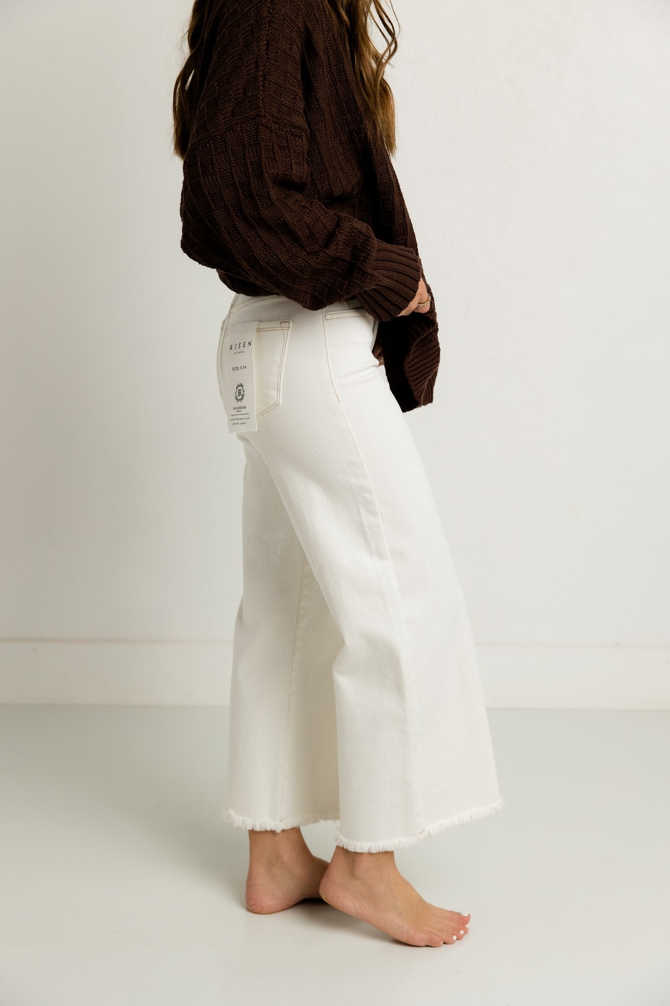 White Risen Wide Leg Pants
