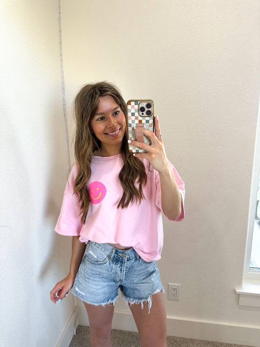 Pink Smiley Tee