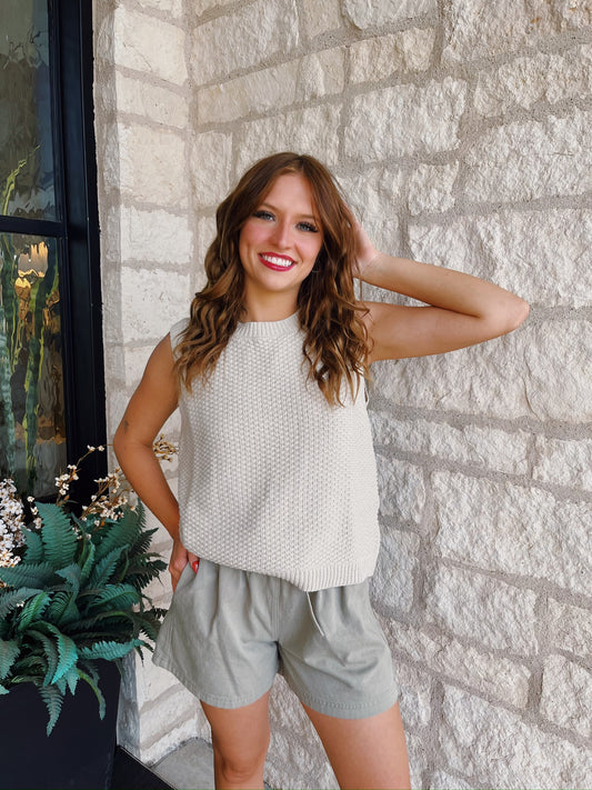 Ecru Textured Sweater