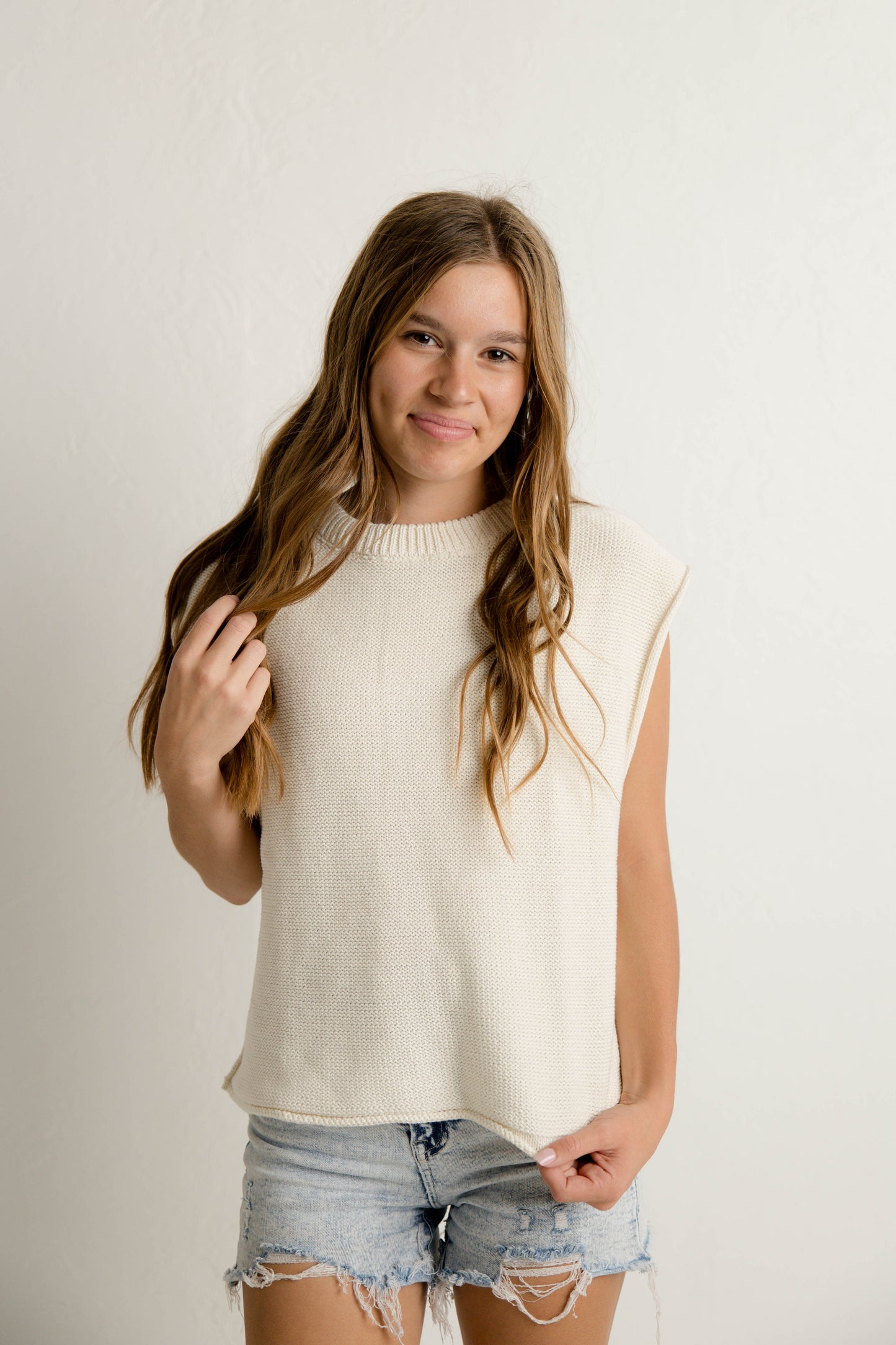 Cream Knit Top