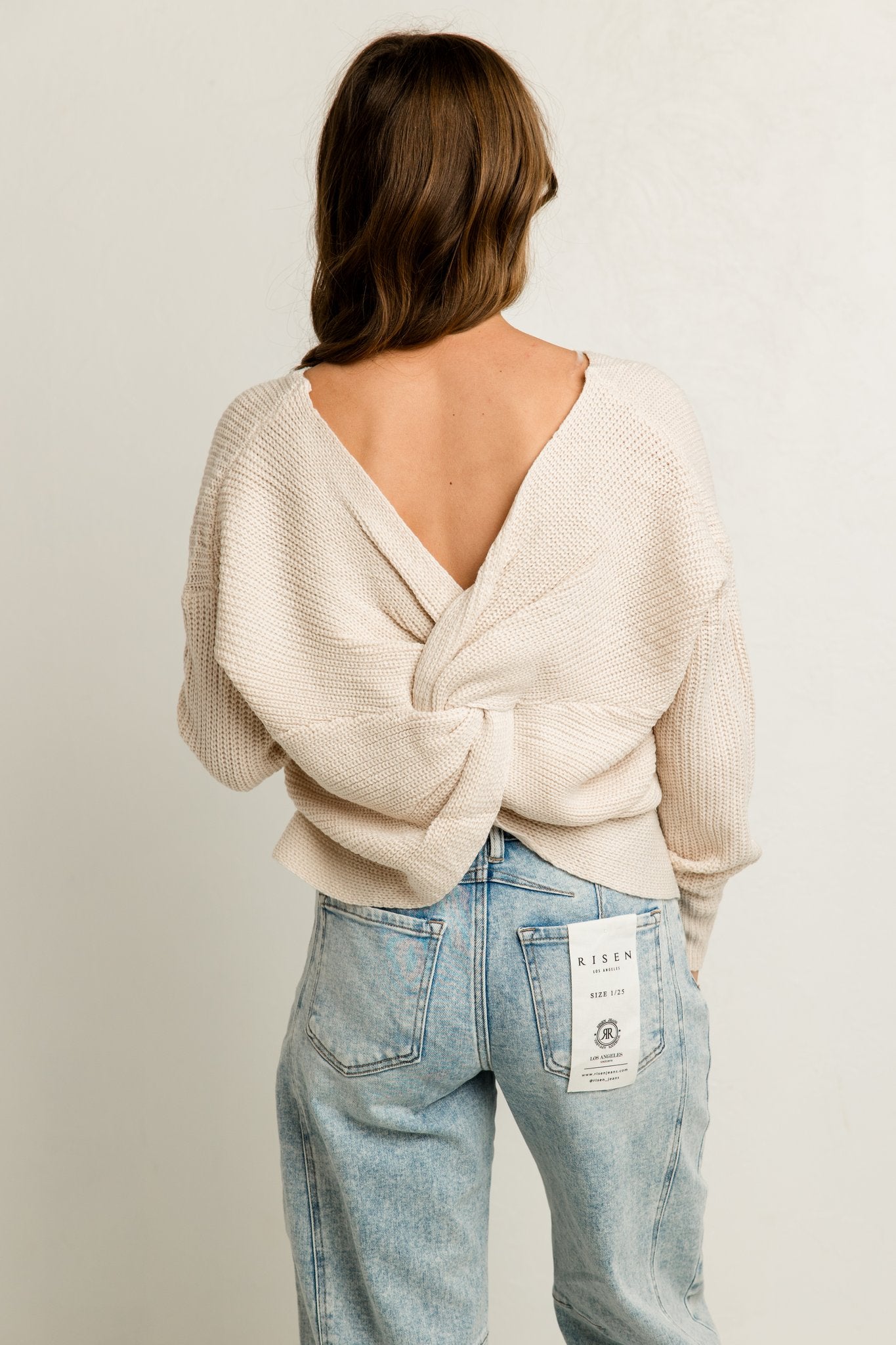 Twist Back Knit Sweater