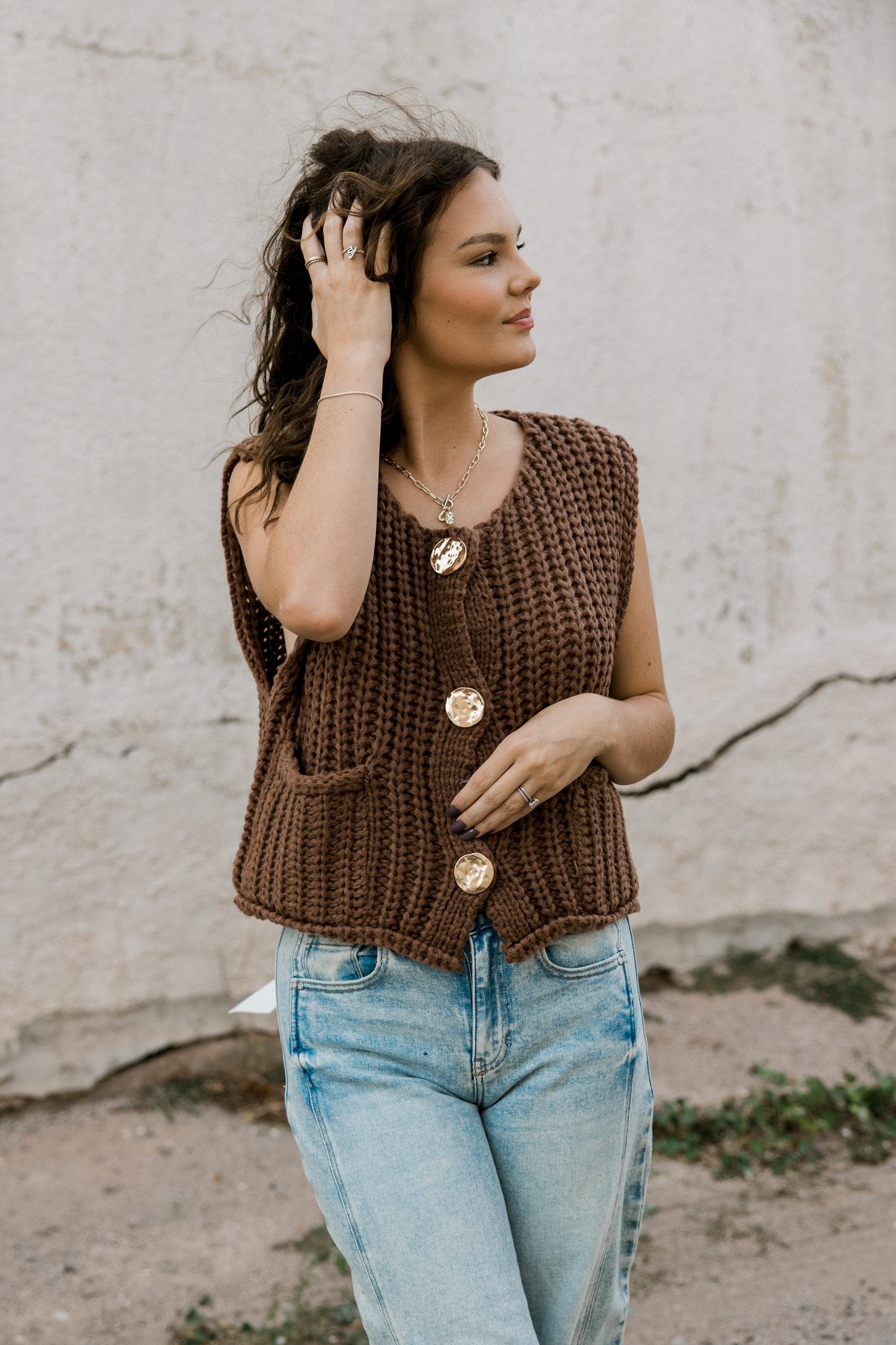 Sweater Vest in Brown