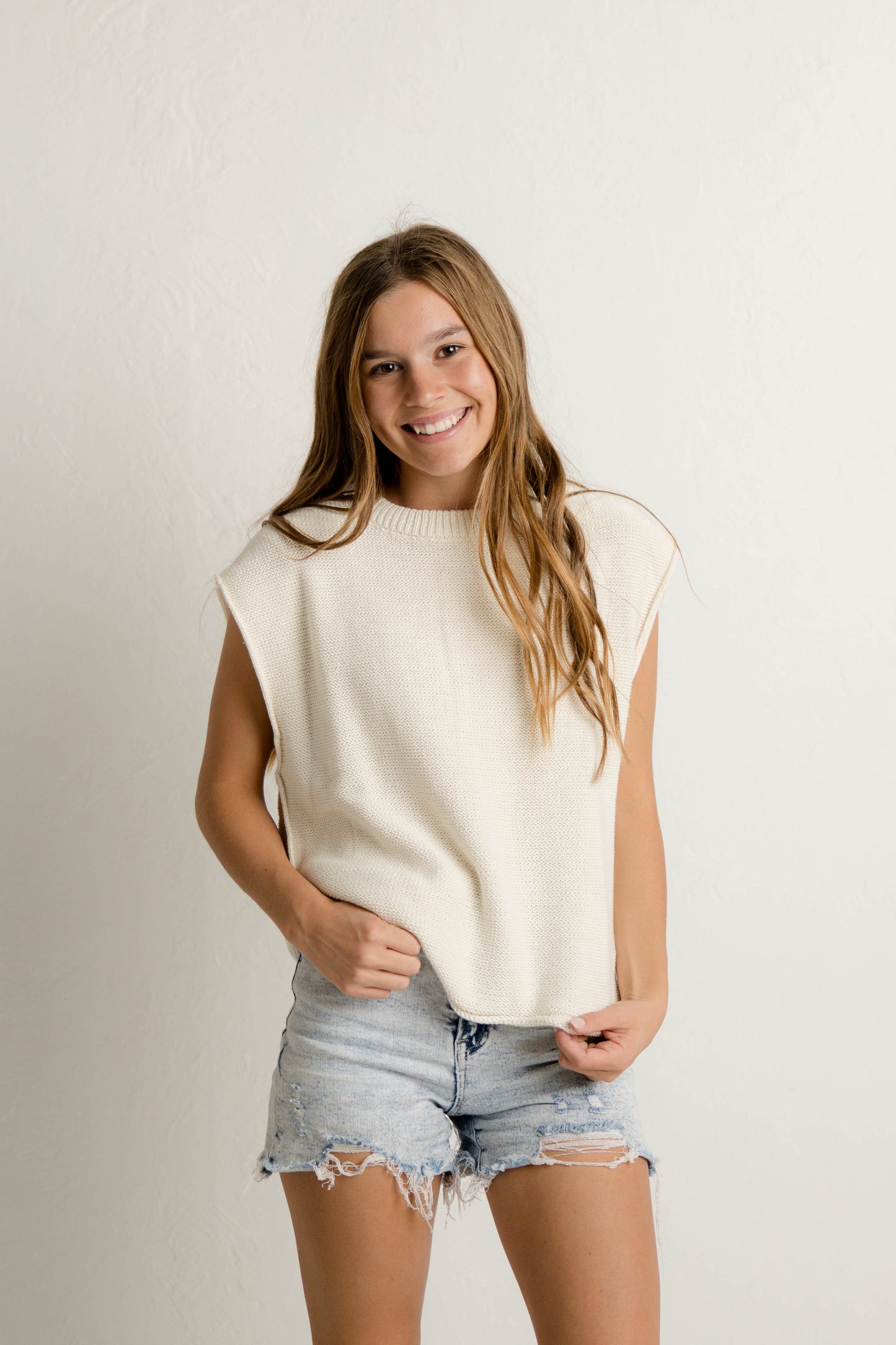 Cream Knit Top