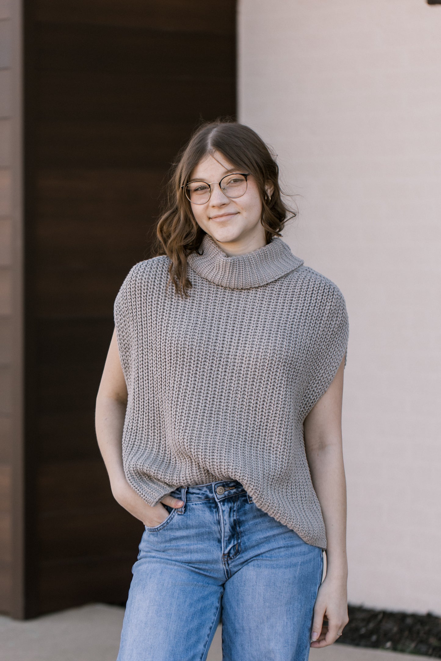 Turtleneck Sweater in Stone