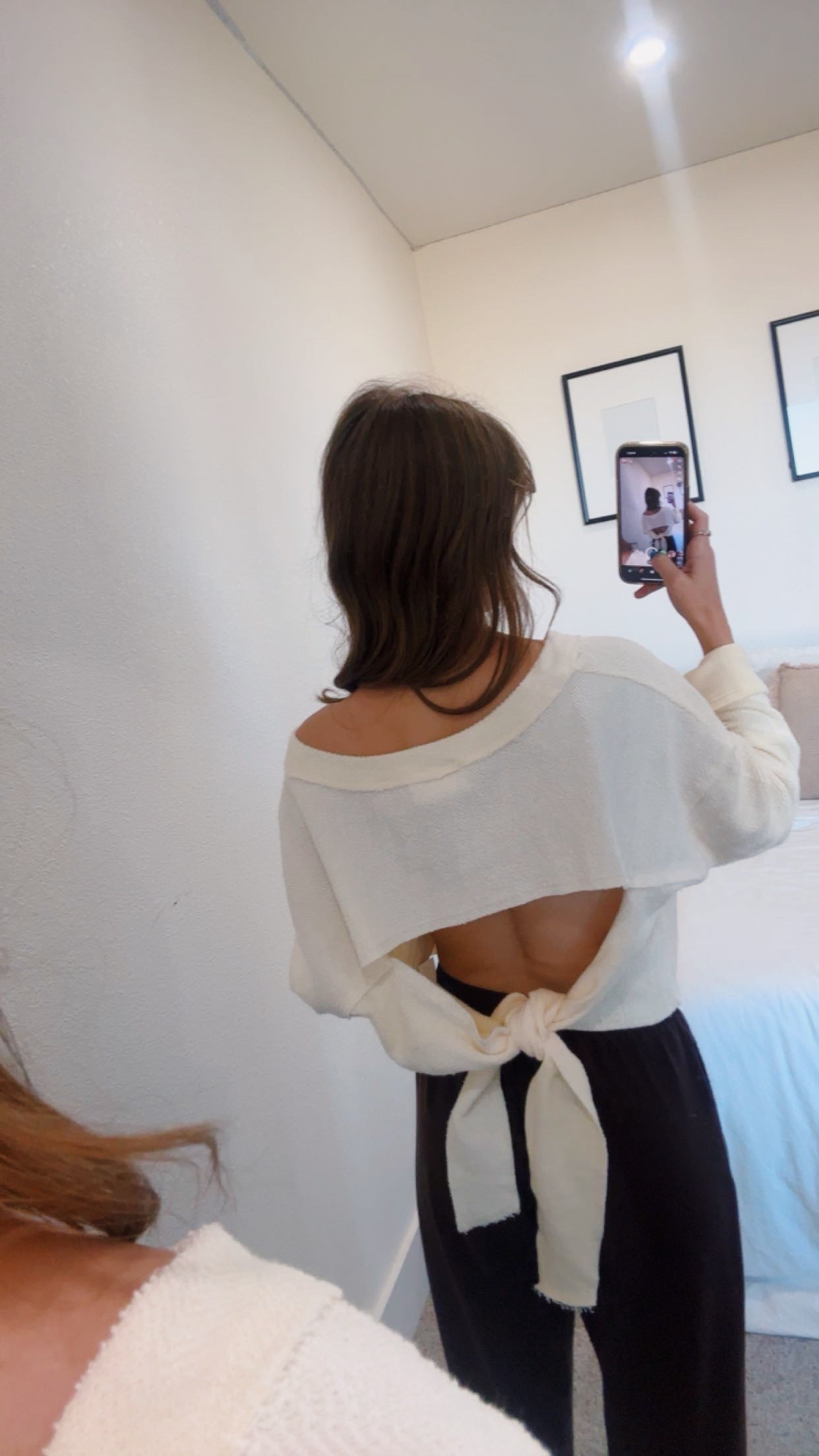 Tie Back Top in Cream