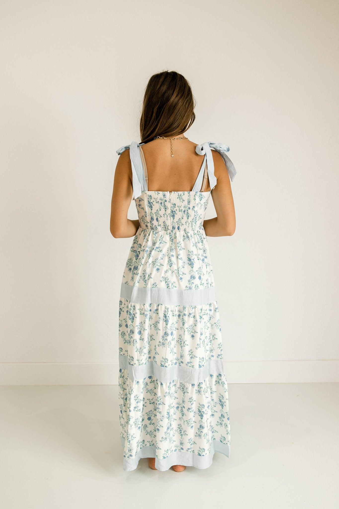Blue Floral Maxi Dress