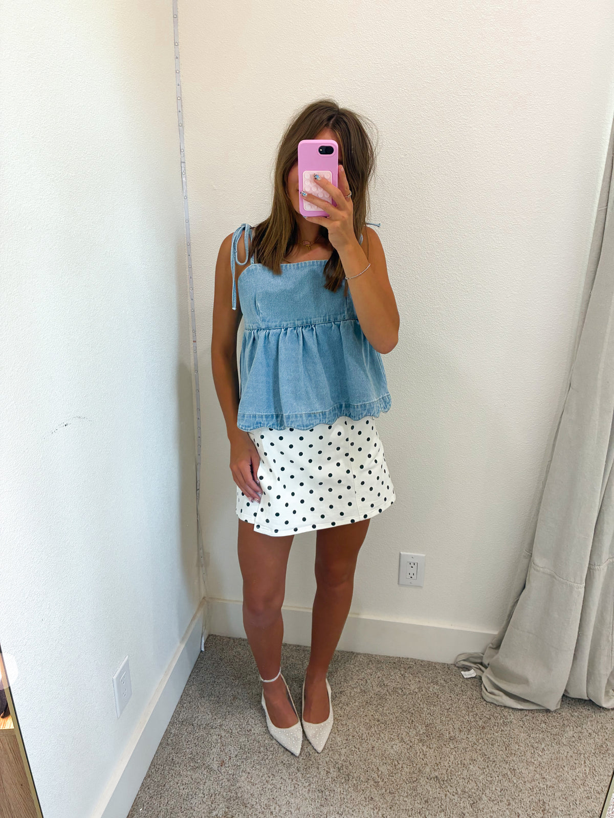 Polka Dot Mini Skort