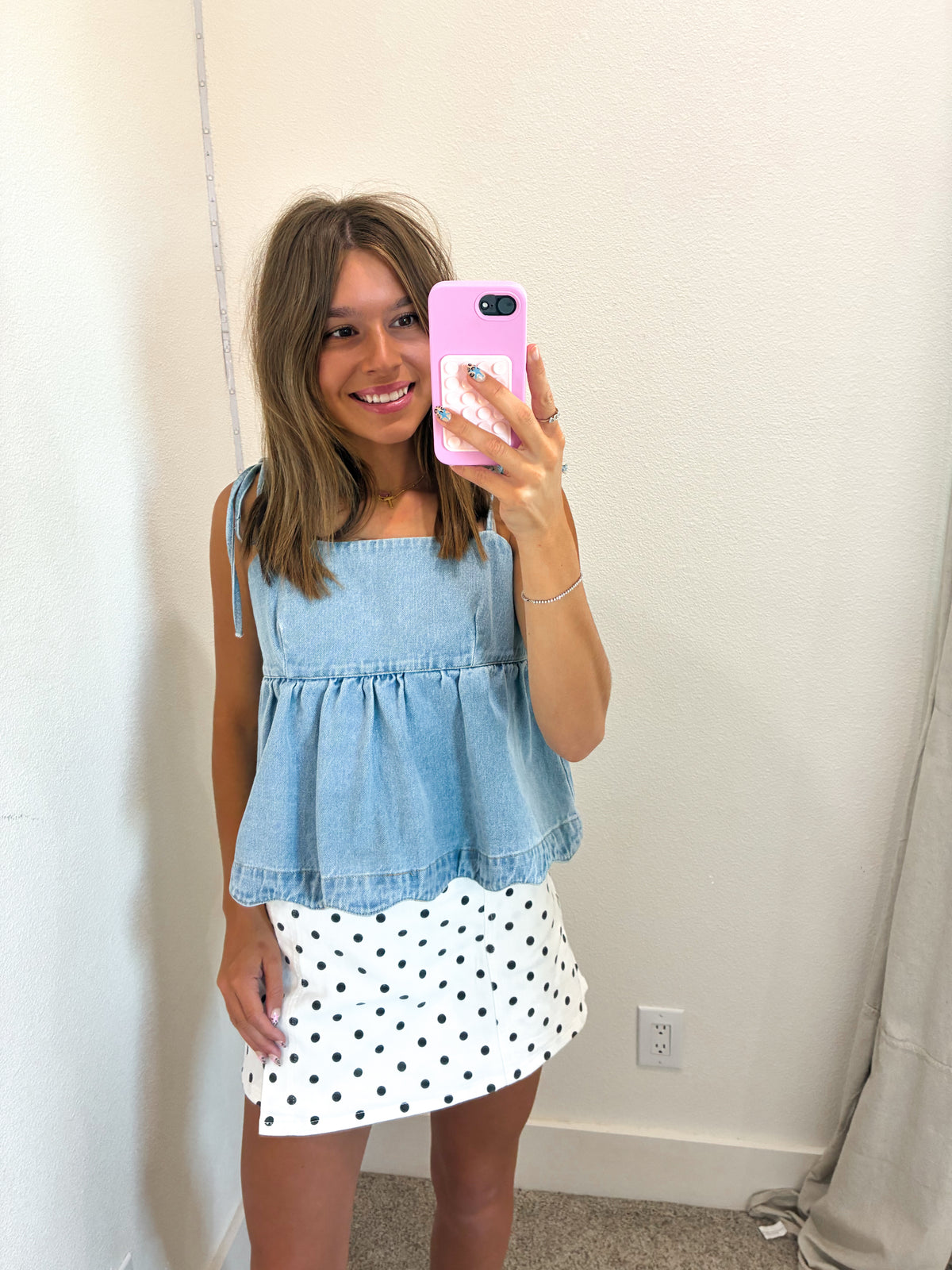 Polka Dot Mini Skort