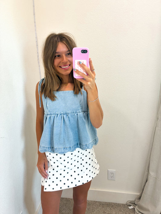 Polka Dot Mini Skort