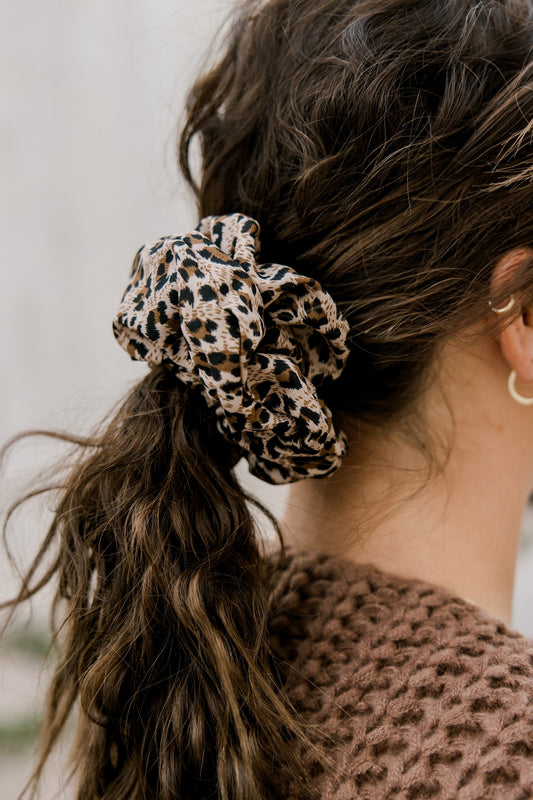 Spotted Cheetah Jumbo Scrunchie