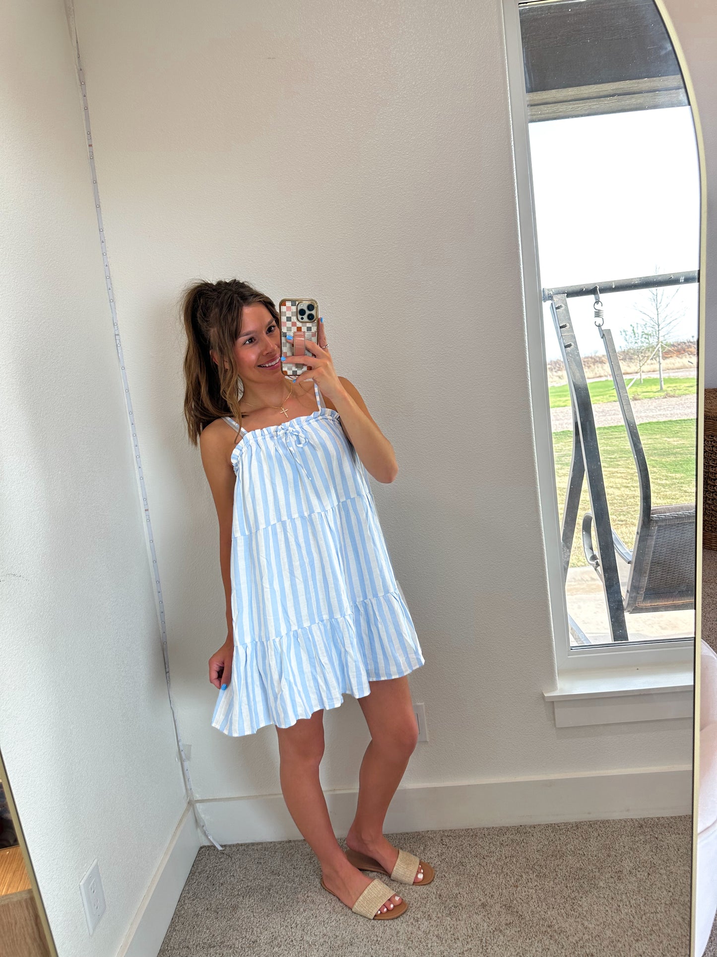 Sky Blue Sleeveless Mini Dress