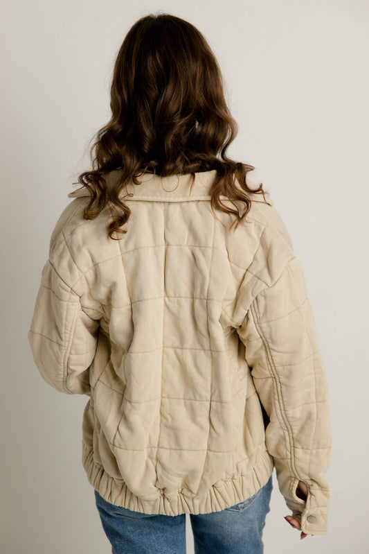 Cream Quilted Jacket