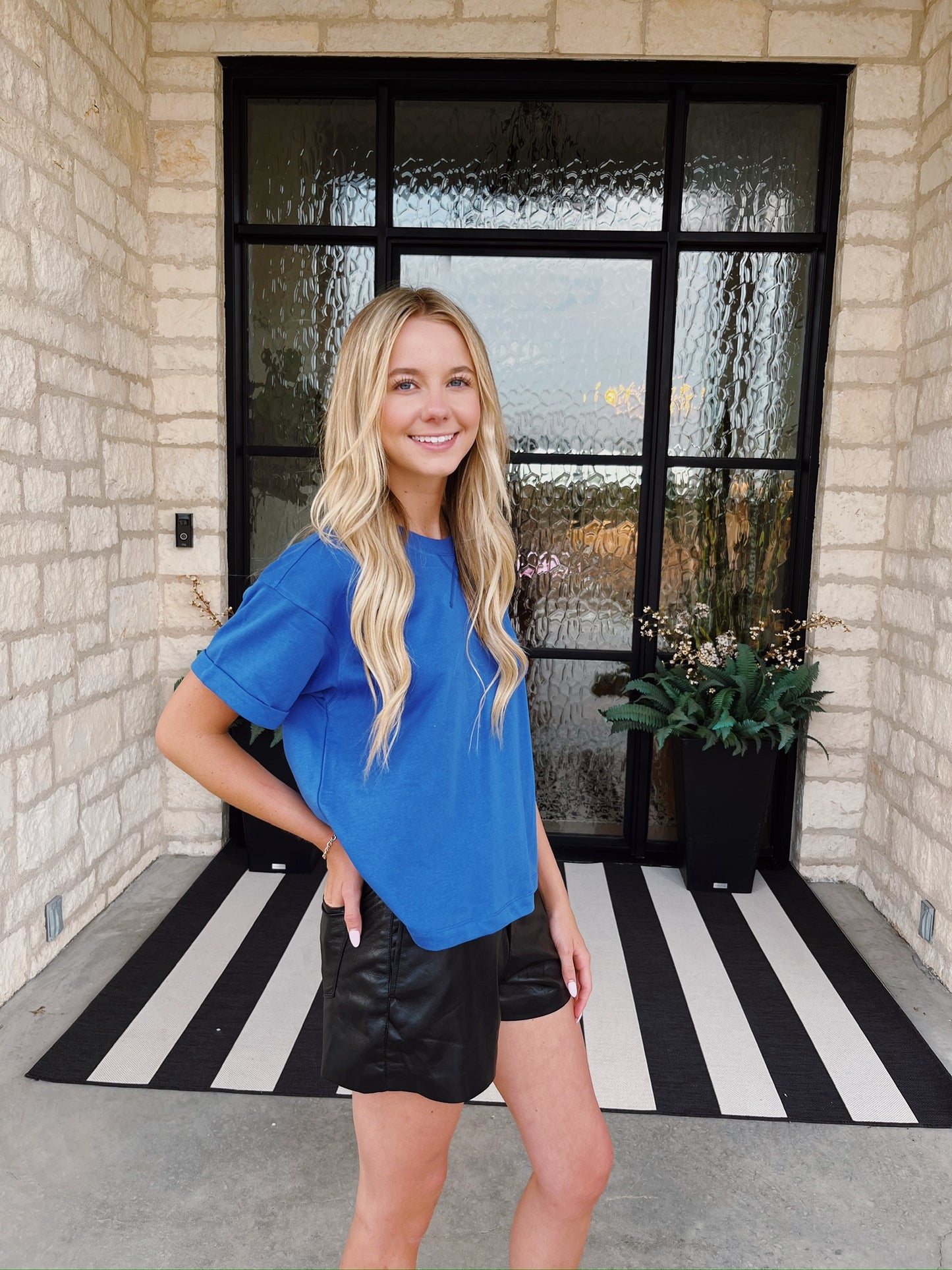 French Terry Top In Royal