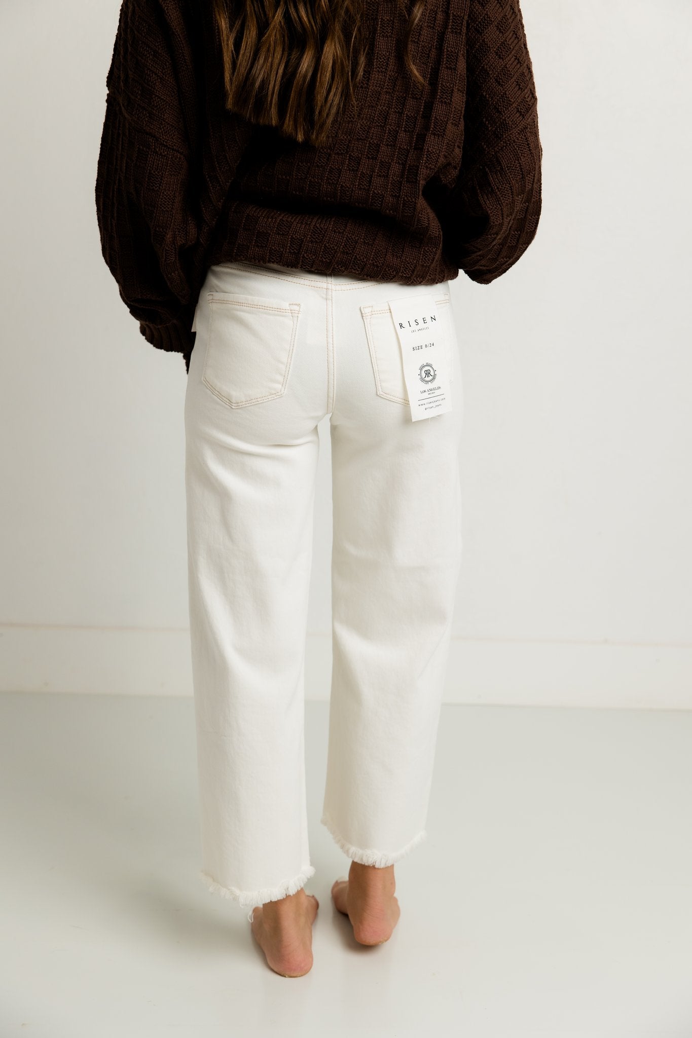 White Risen Wide Leg Pants