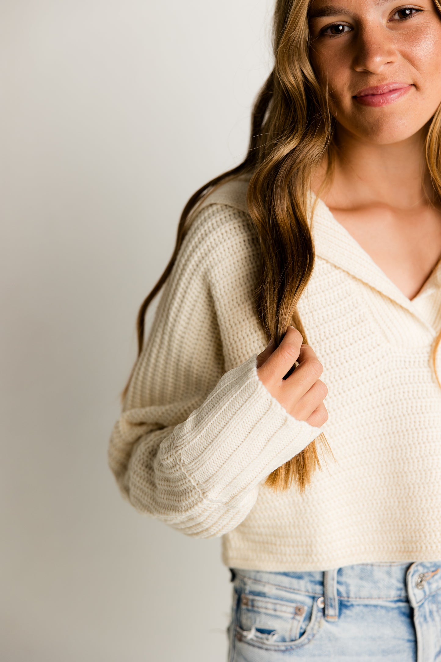 Collar V-Neck Sweater