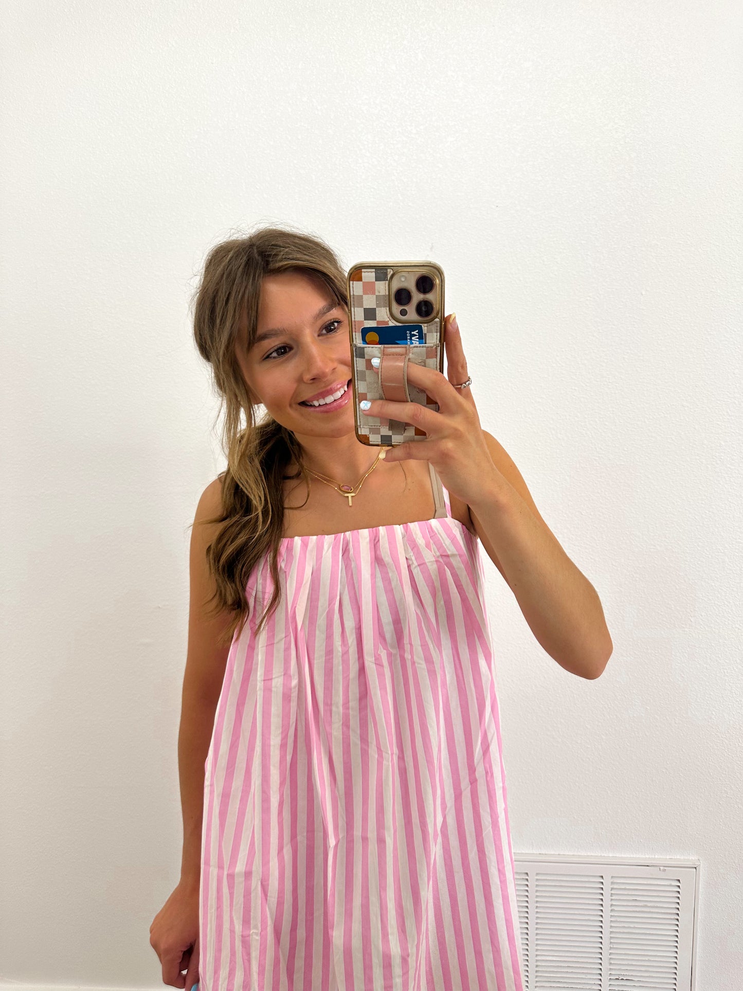 Pink Stripe Dress (100% COTTON)