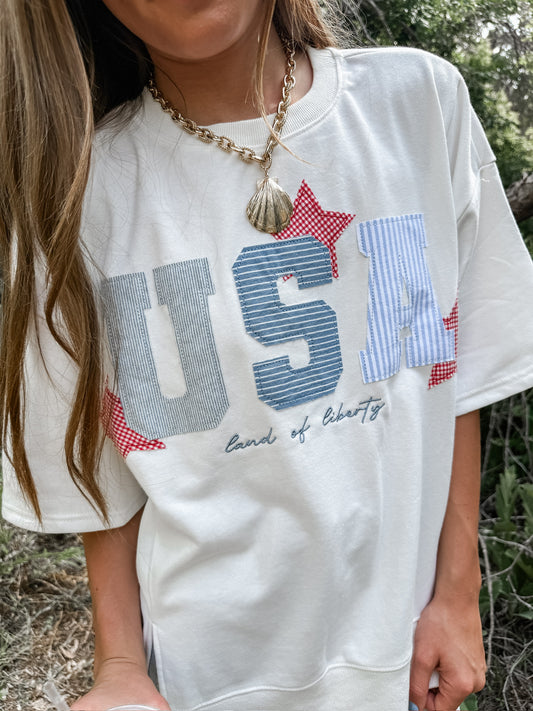 Patchwork USA Tee