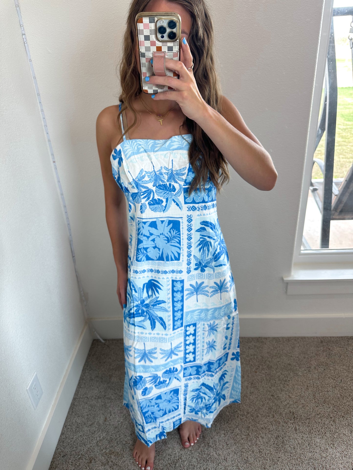 Tropical Print Maxi Dress