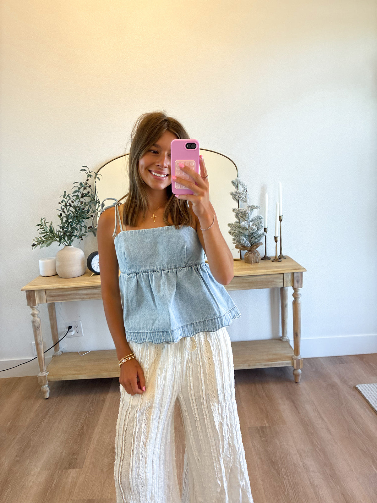 Denim Peplum Blouse (100% COTTON)