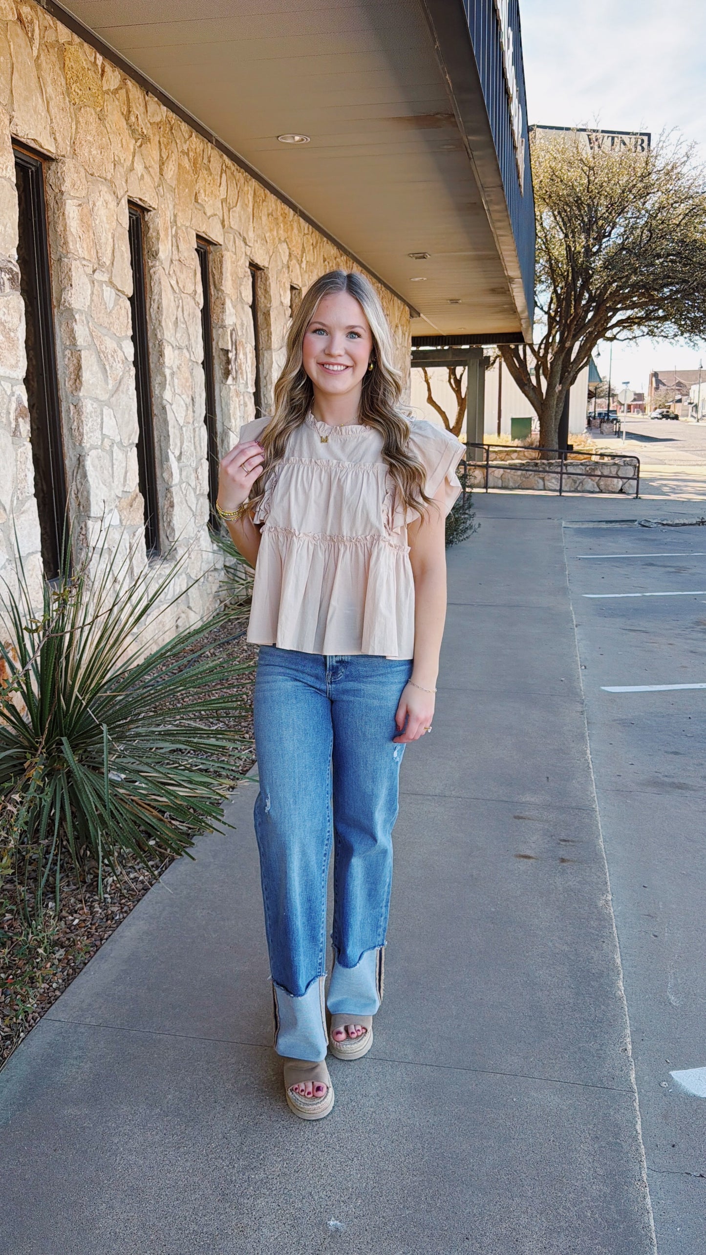 Ruffle Top in Blush
