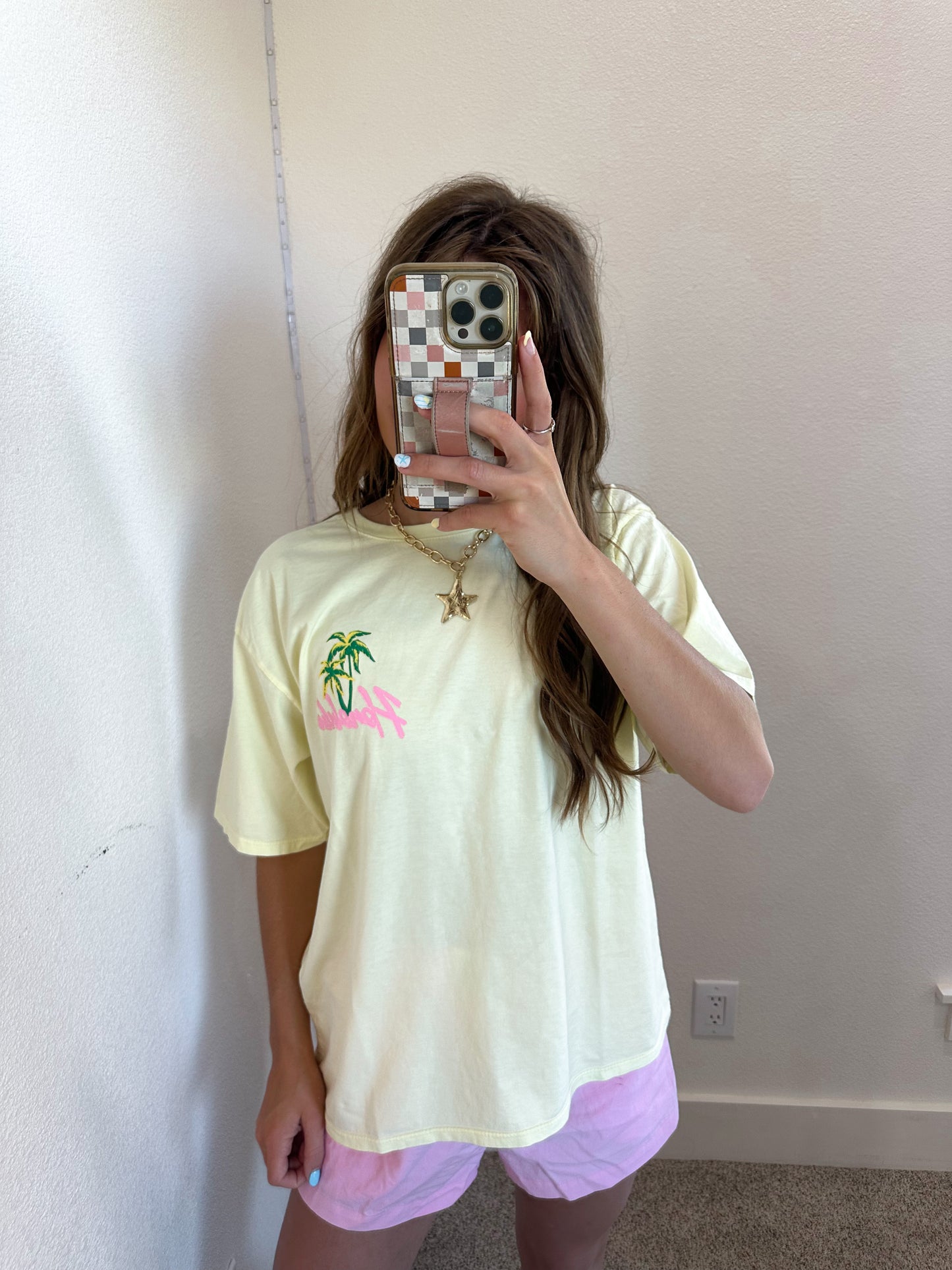 Yellow Hawaii Graphic Tee (100% COTTON)