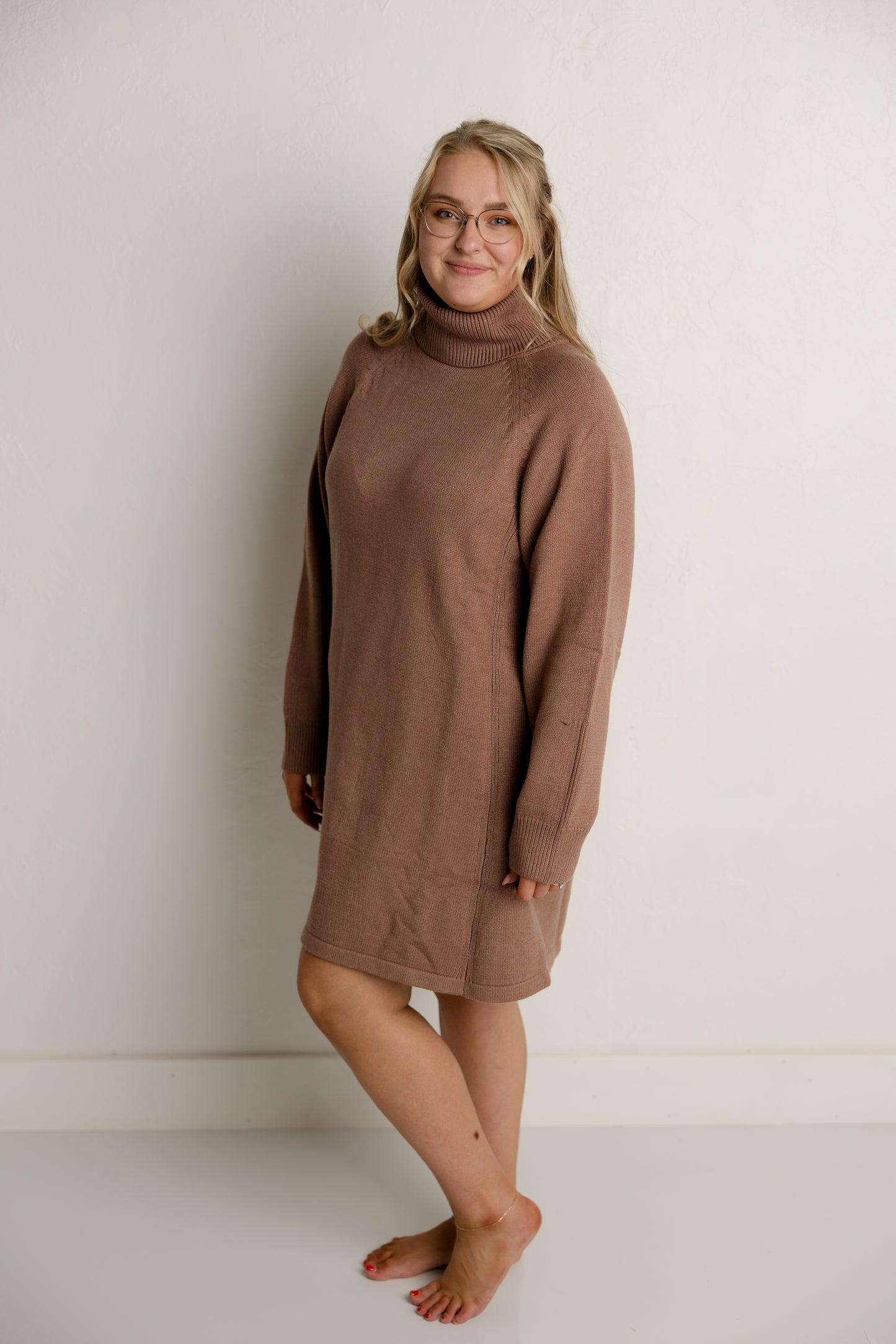 Latte Turtle Neck Dress