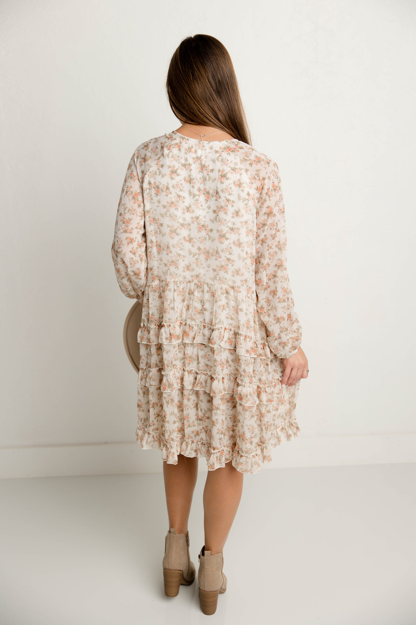 Floral Mini Dress in Cream