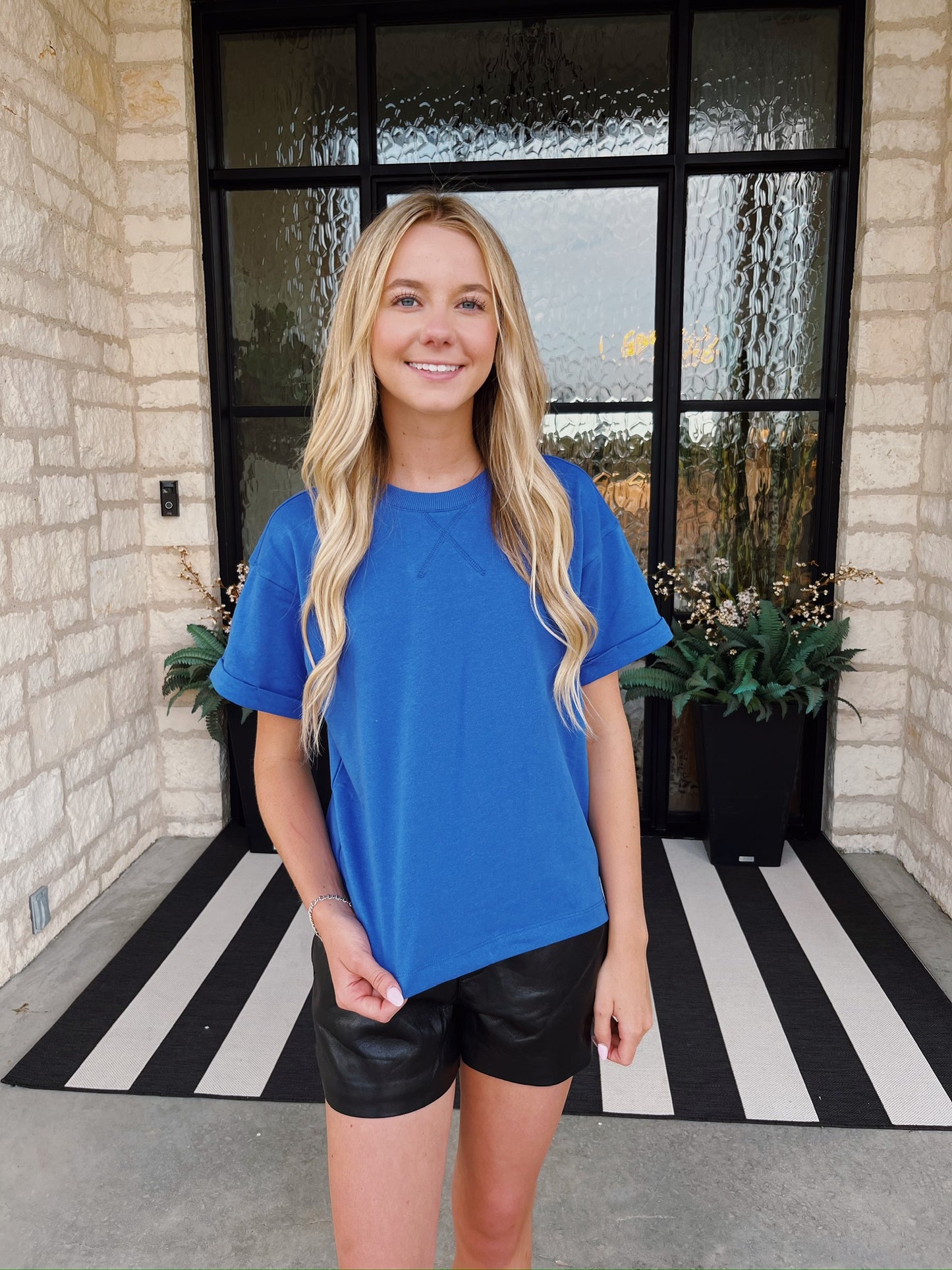 French Terry Top In Royal