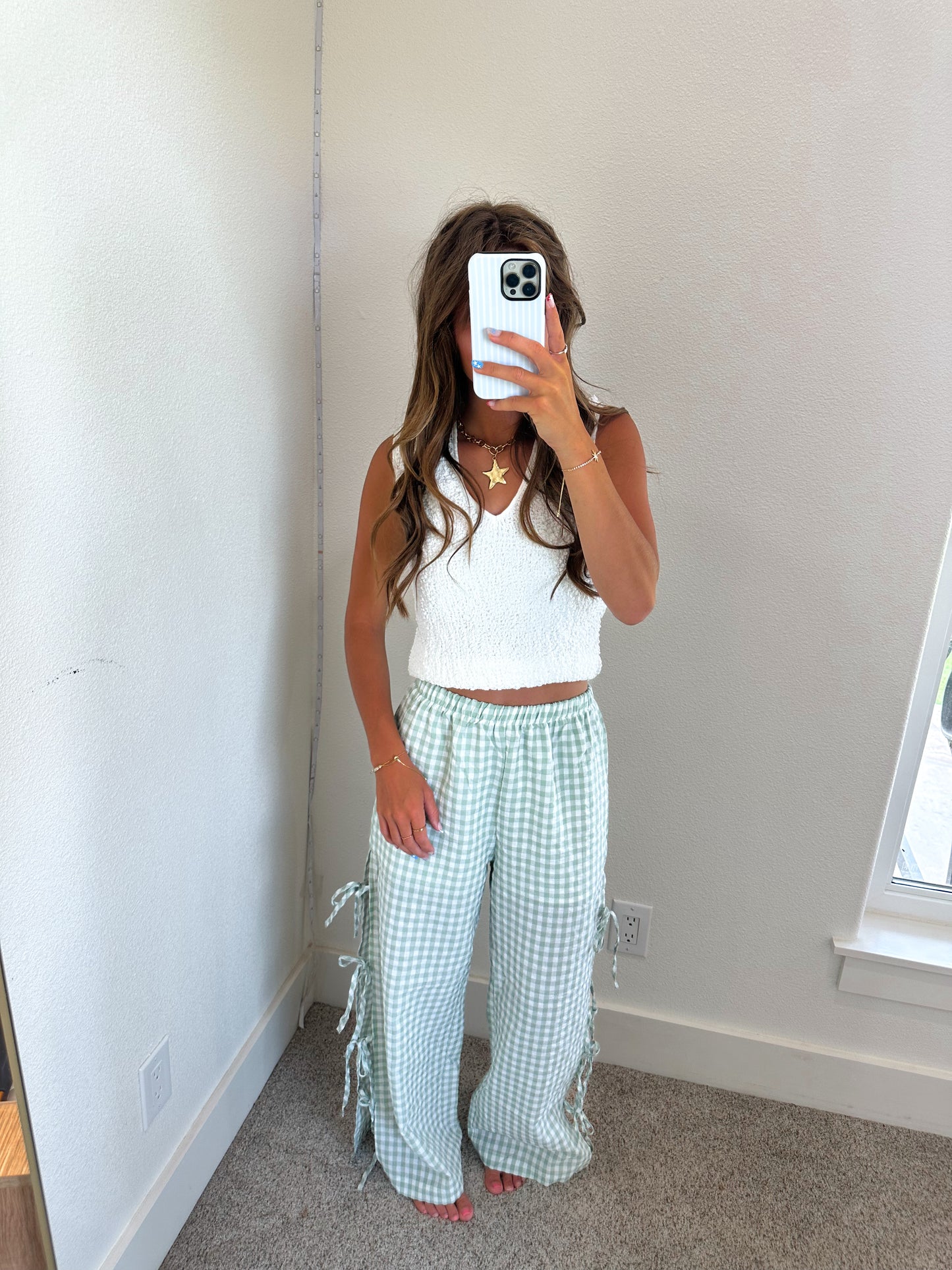 Green Checker Pants